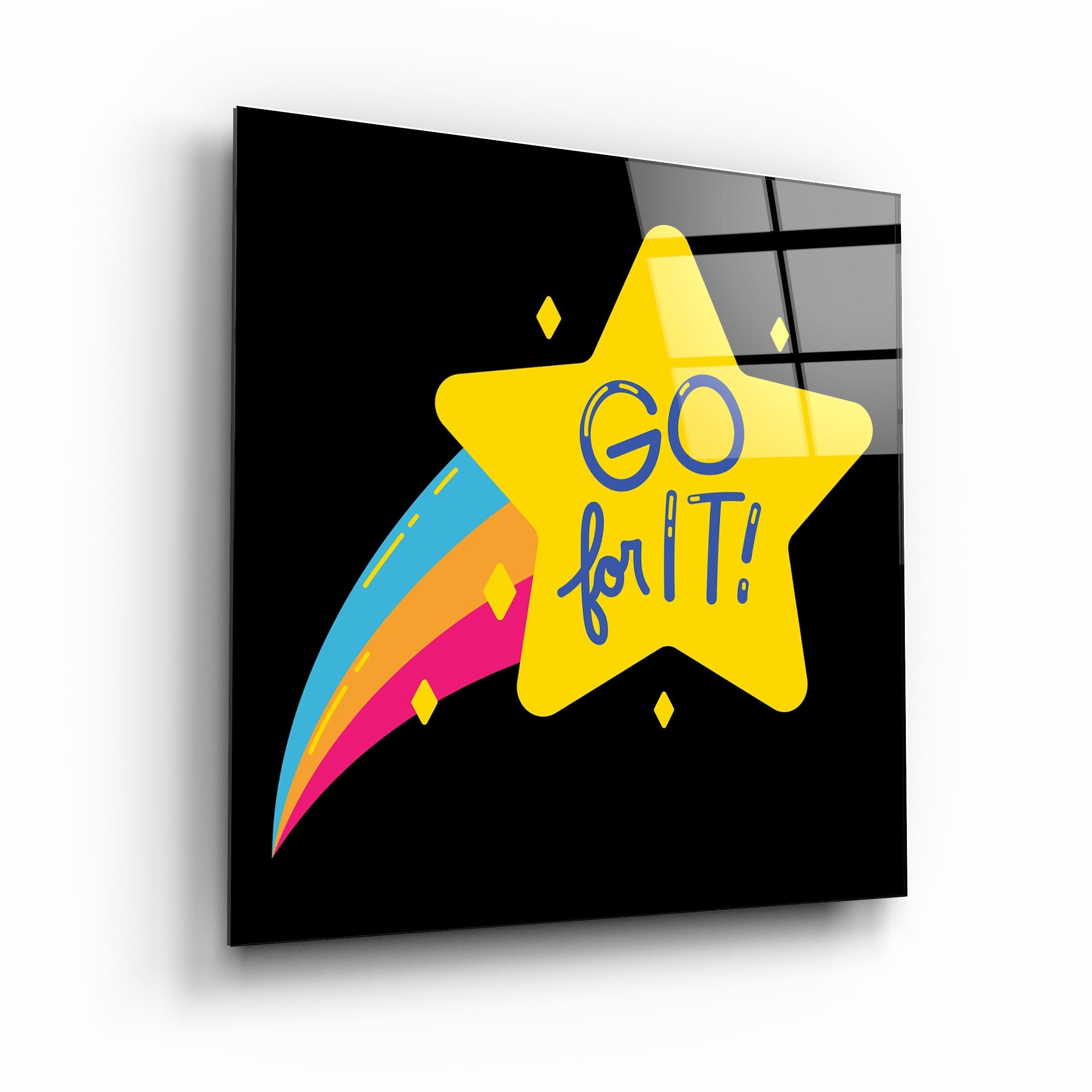 ・"Go For It"・Glass Wall Art