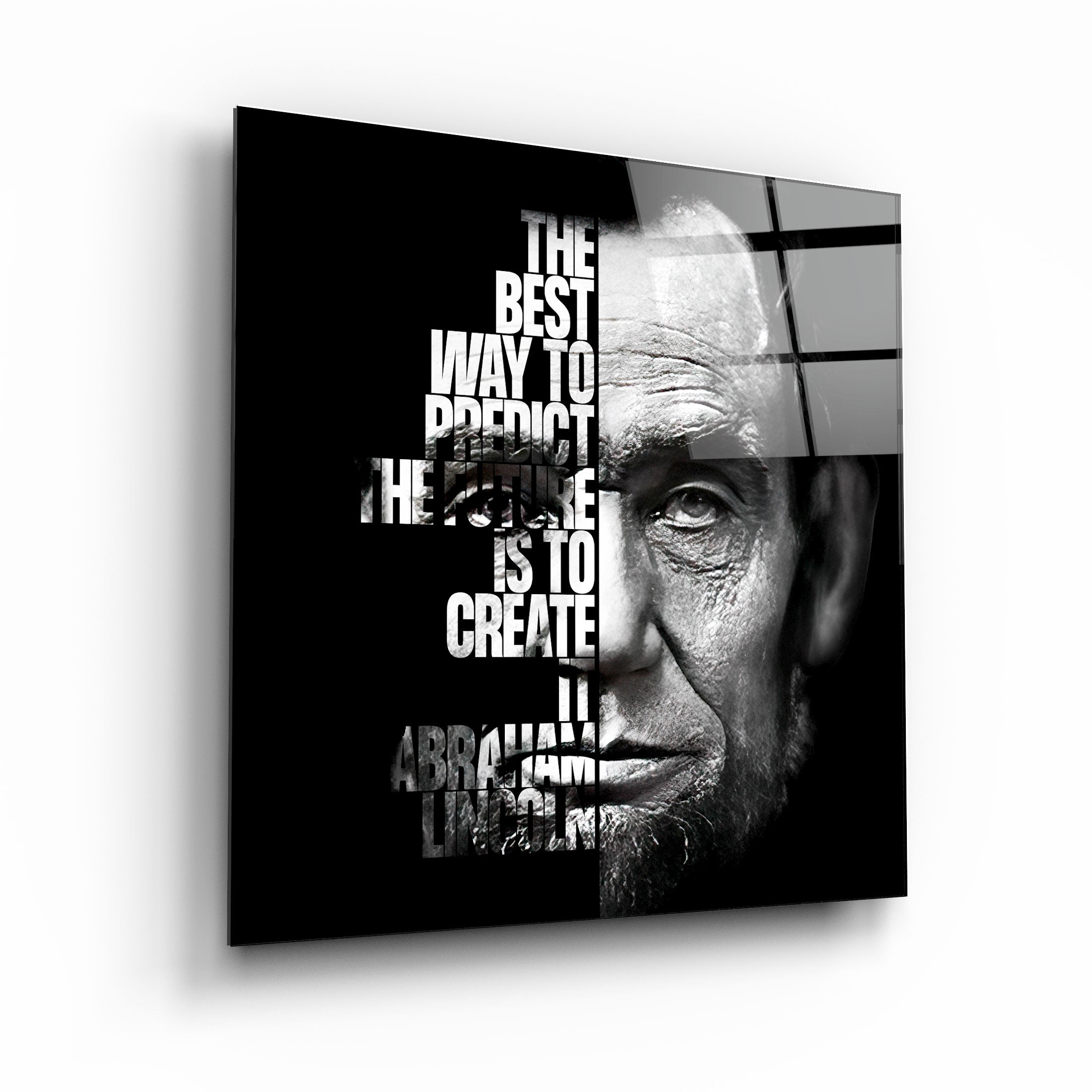・"Abraham Lincoln "・Designers Collection Glass Wall Art