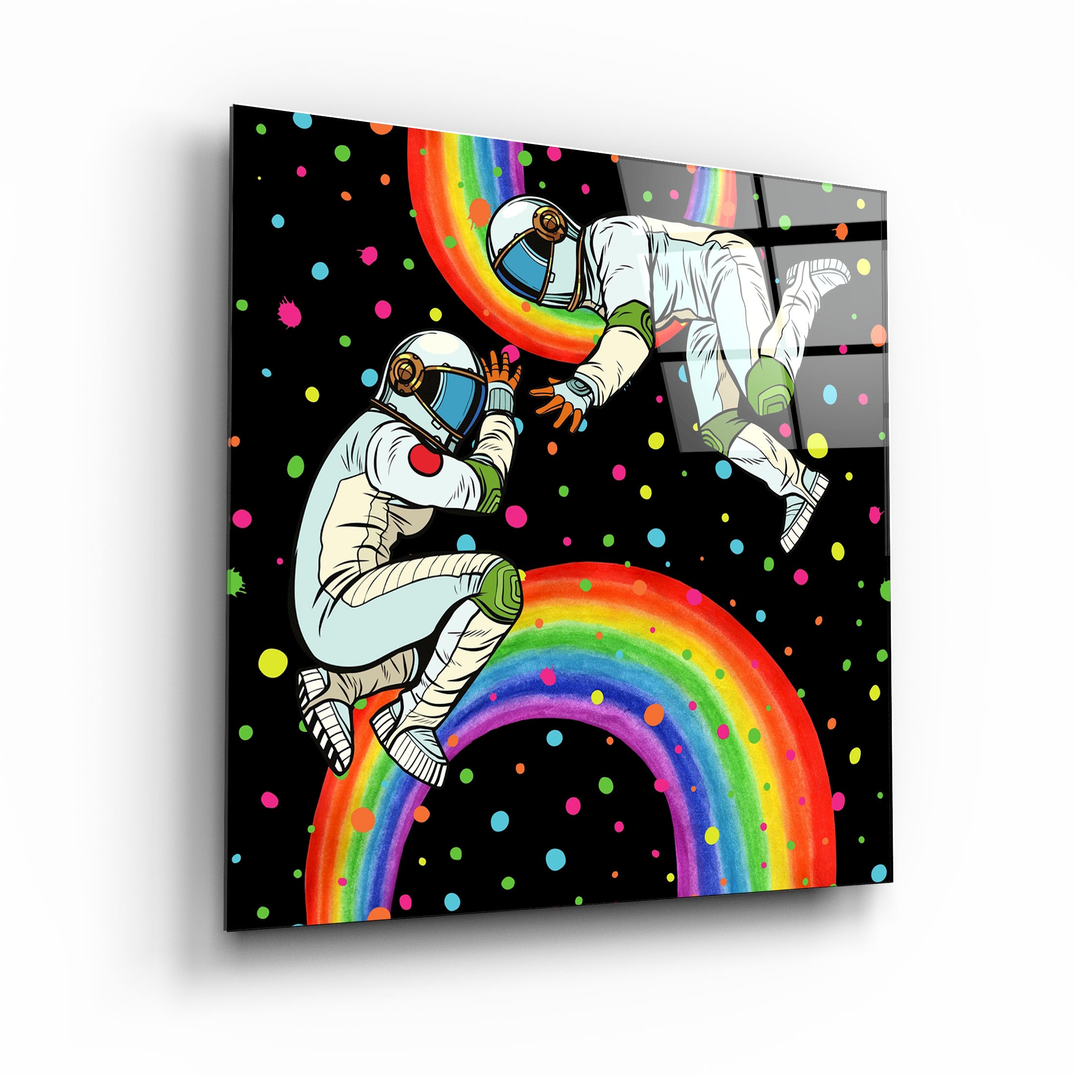 ・"Astronautes arc-en-ciel"・Art mural en verre