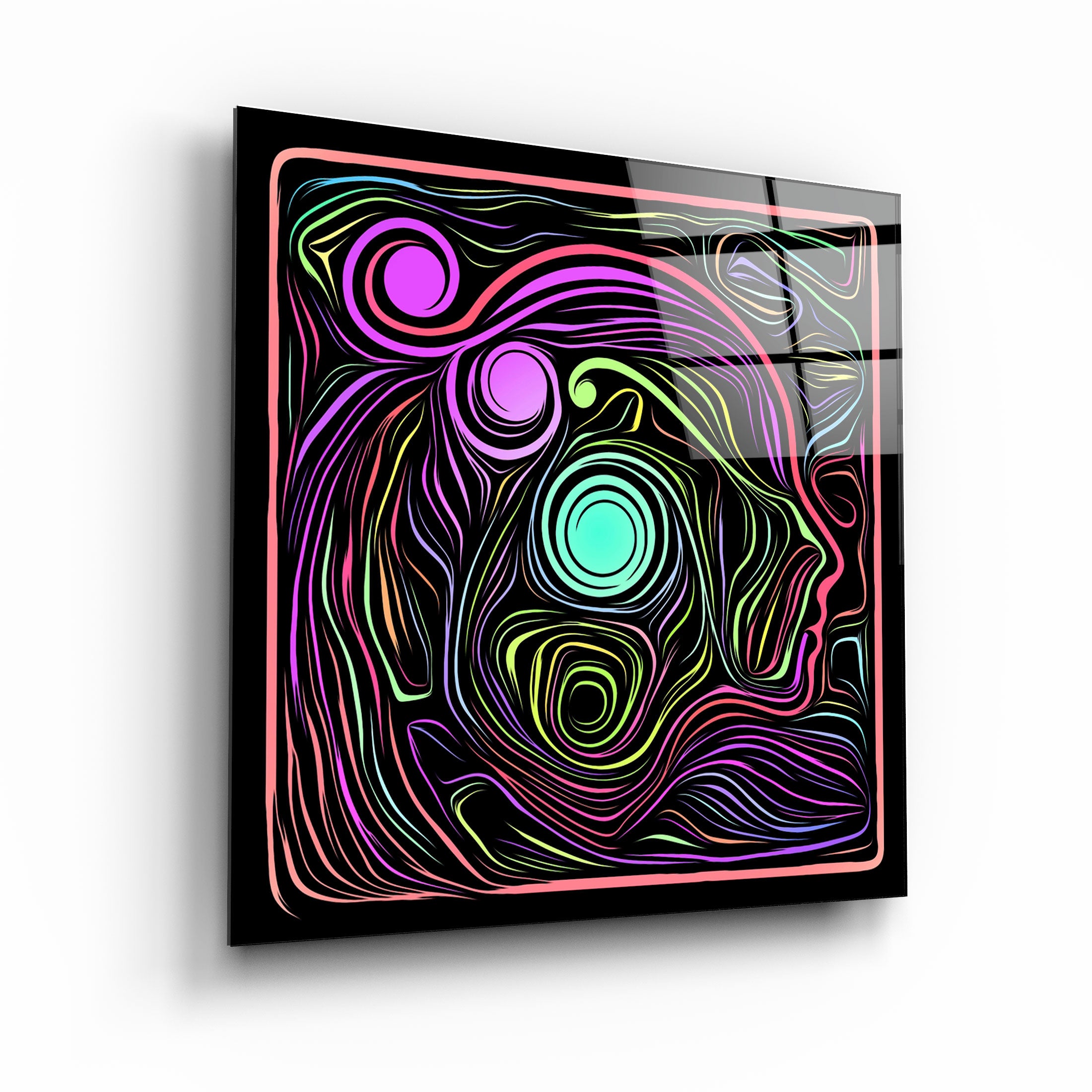 ・„Rainbow Line Faces V2“・<tc>Glasbild</tc>