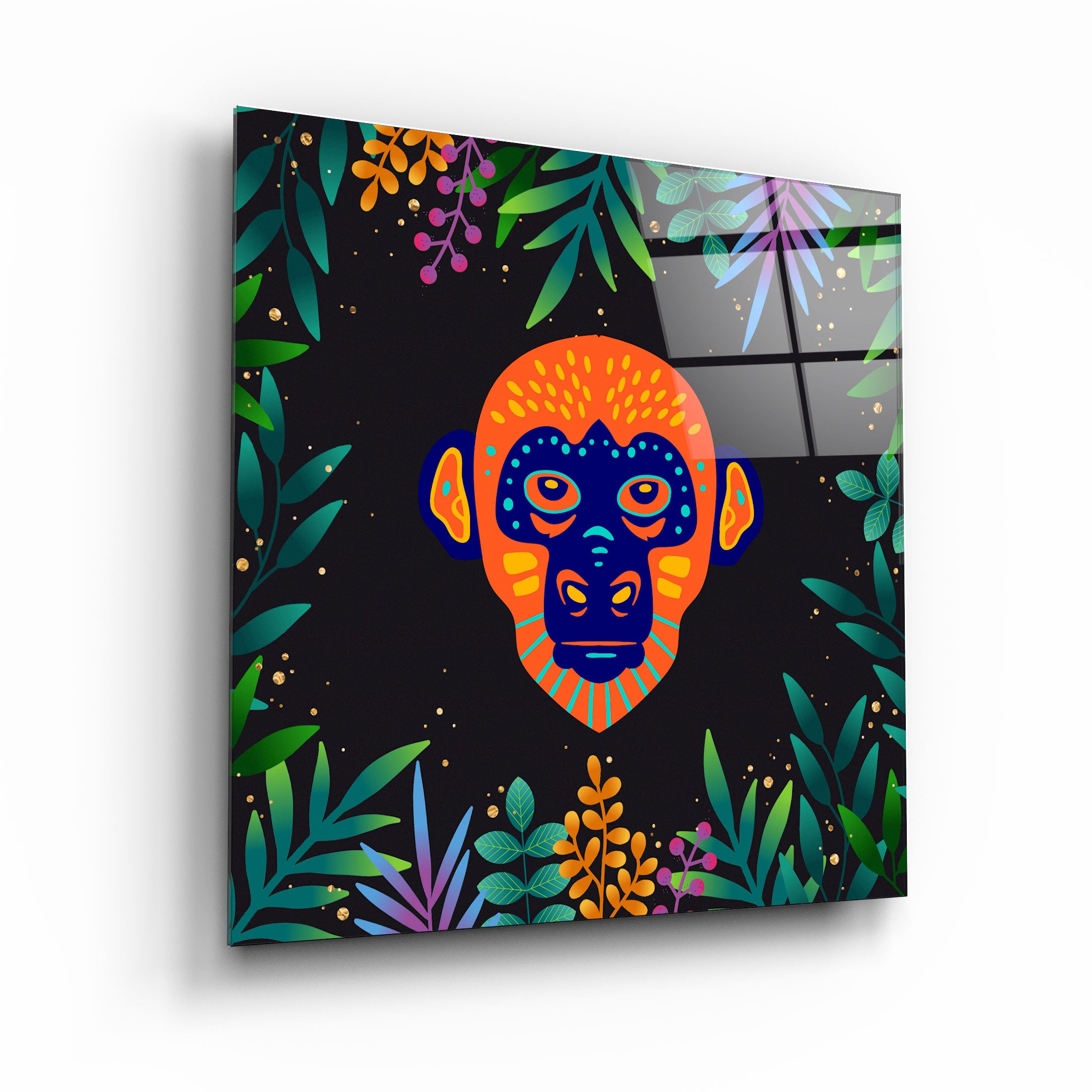 ・"Animal Republic-Monkey"・Designers Collection Glass Wall Art