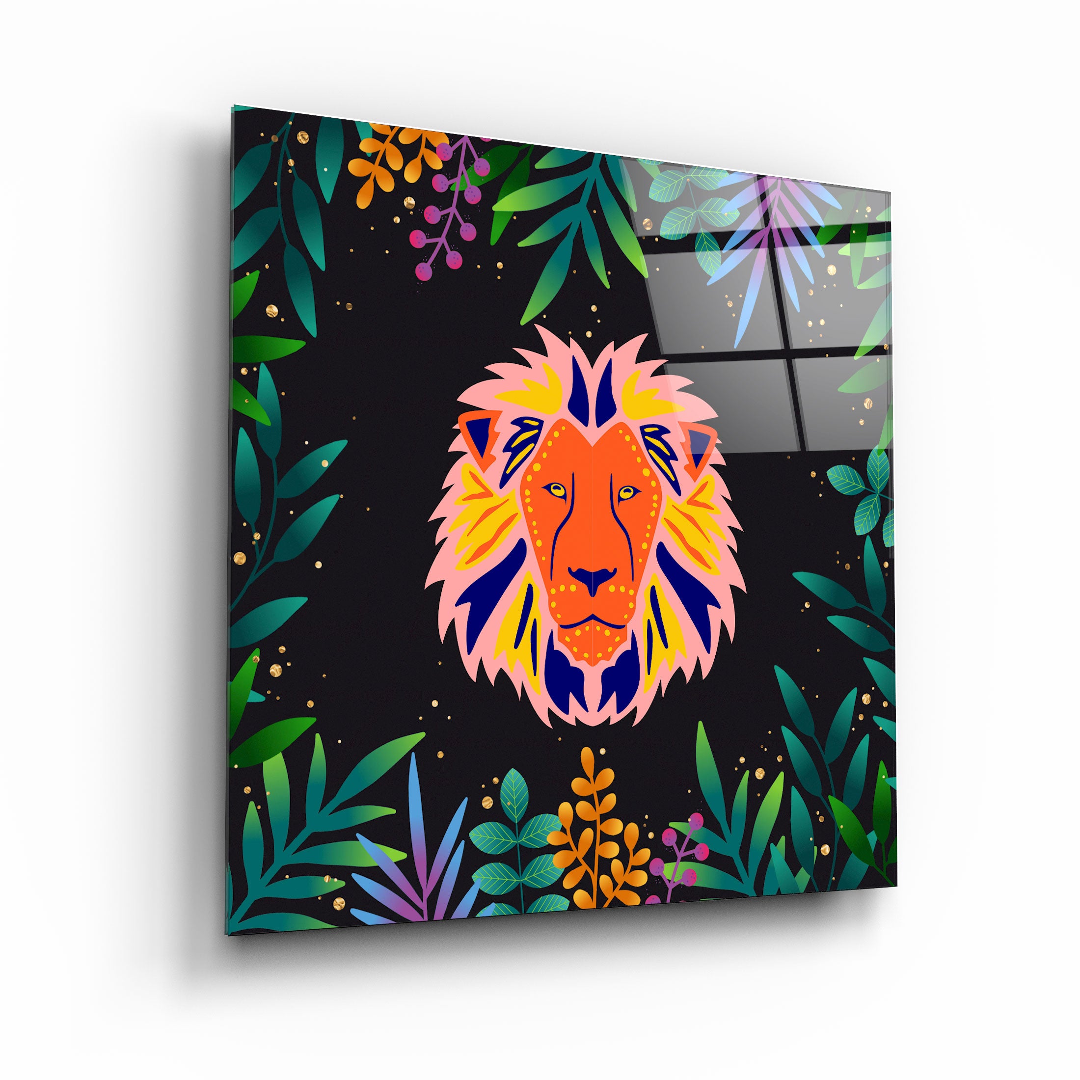 ・"Animal Republic-Lion"・Designers Collection Glass Wall Art