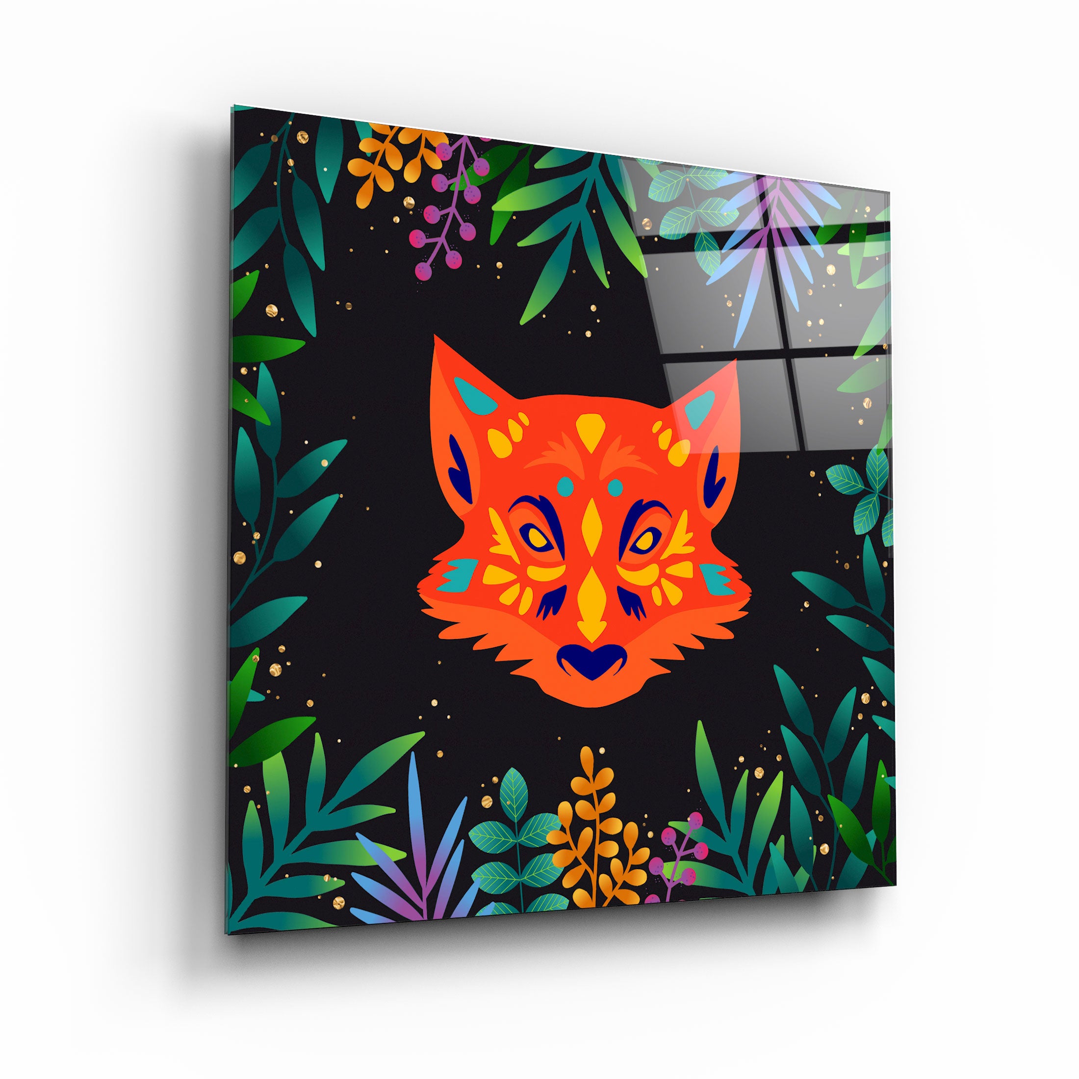 ・"Animal Republic-Fox"・Art mural en verre de la collection Designers