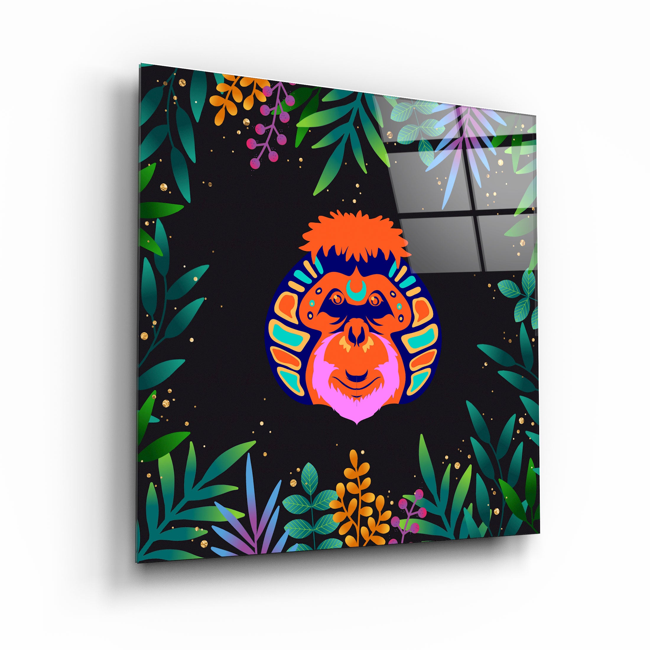 ・"Animal Republic-Orang-outan"・Art mural en verre de la collection Designers