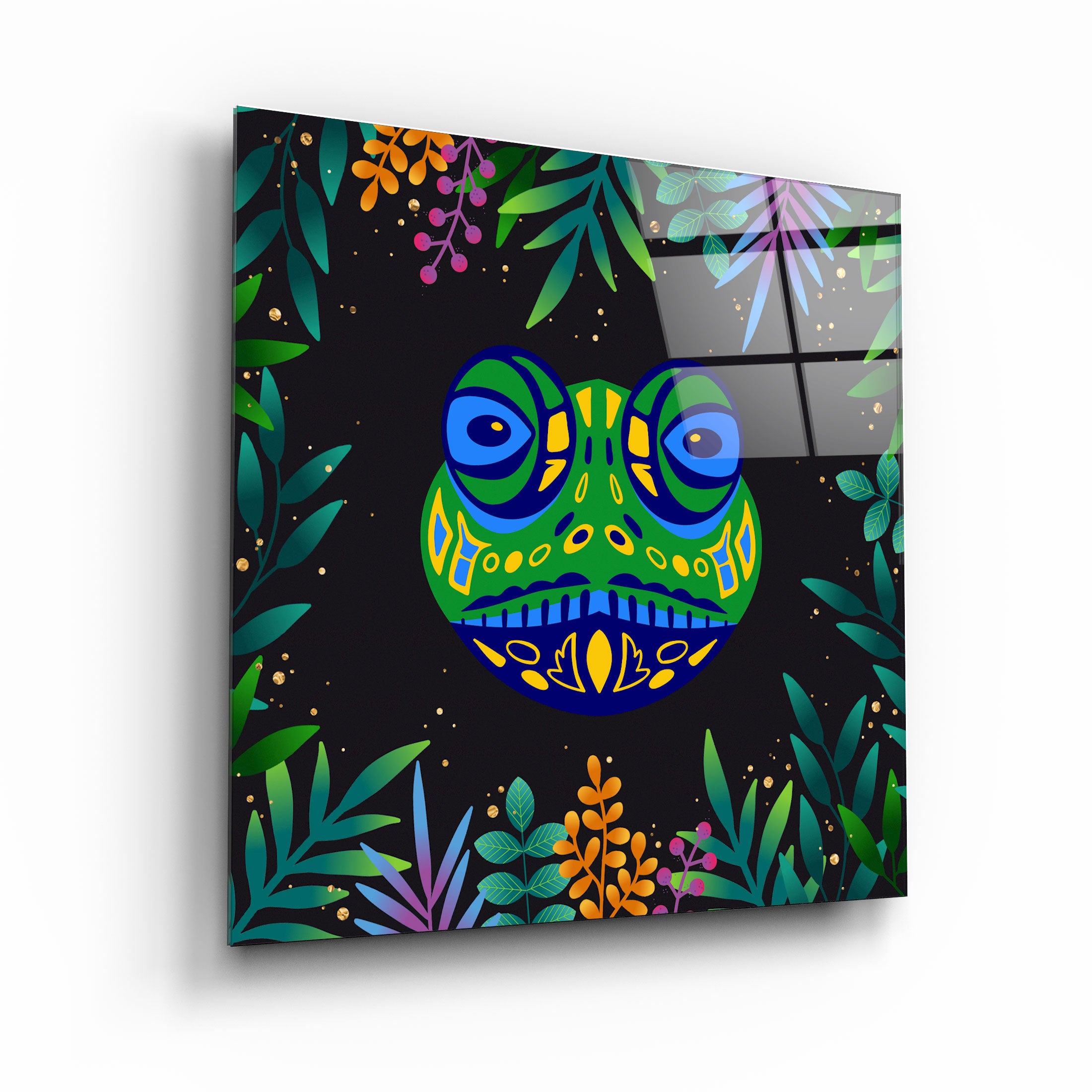 ・"Animal Republic-Frog"・Designers Collection Glass Wall Art