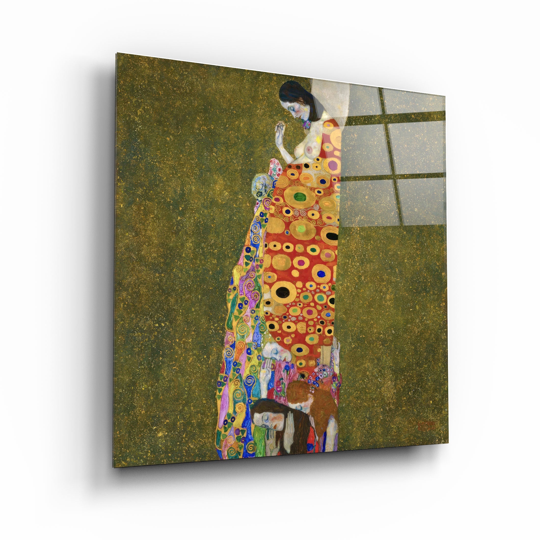 ."Gustav Klimt's Hope II ". Glass Wall Art
