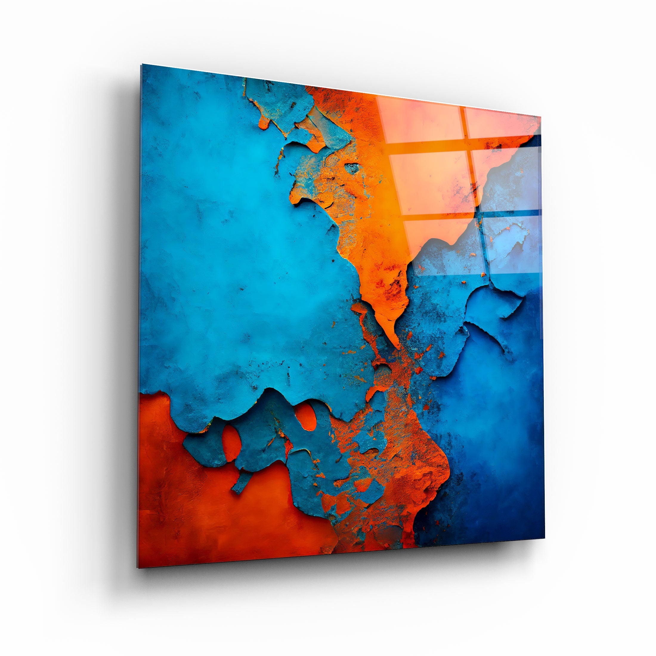 ."Cracked Wall". Designer's Collection Glass Wall Art