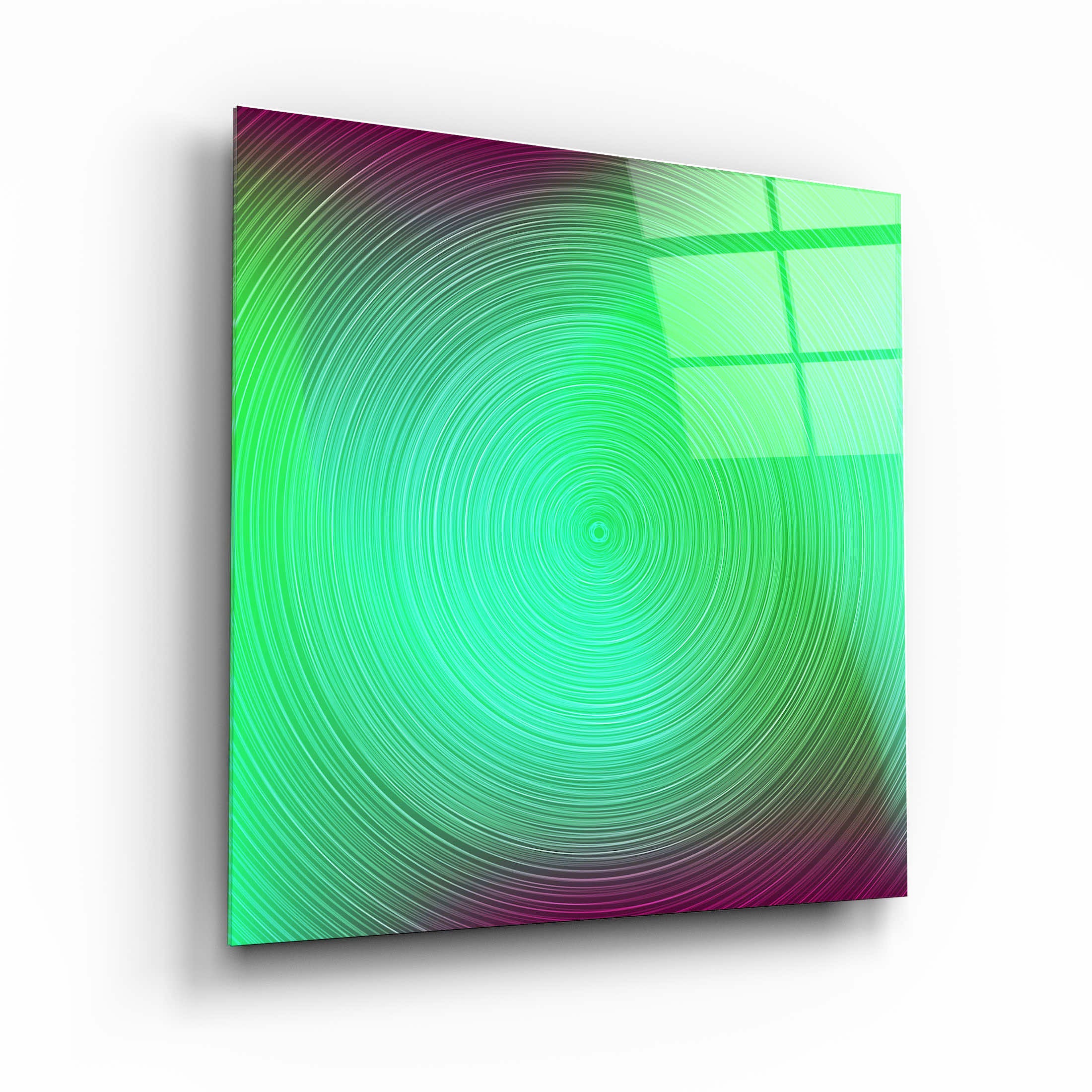 ."Green Hypnosis". Designer's Collection Glass Wall Art