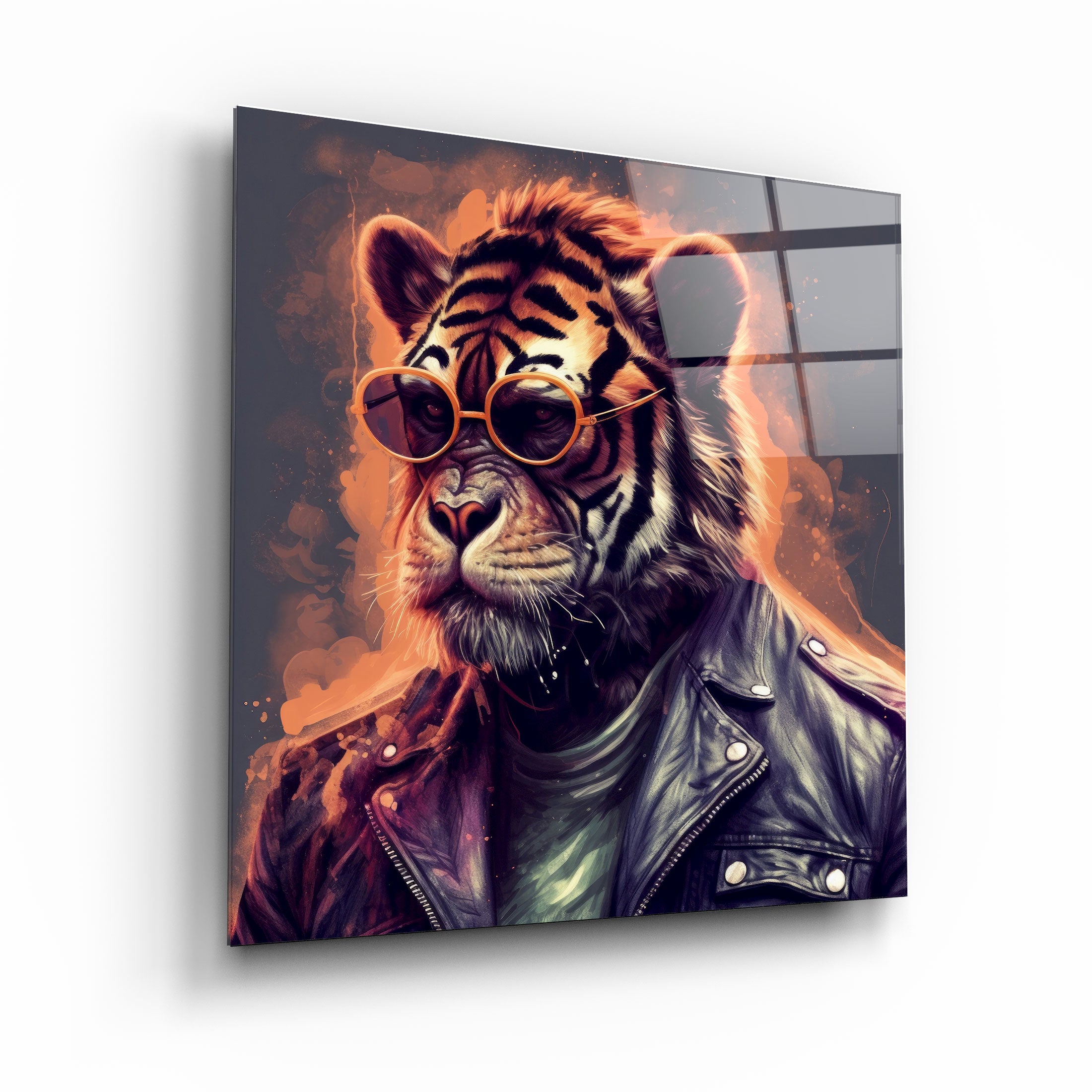 "Singe Tigre 2". Art mural en verre de la collection Designers