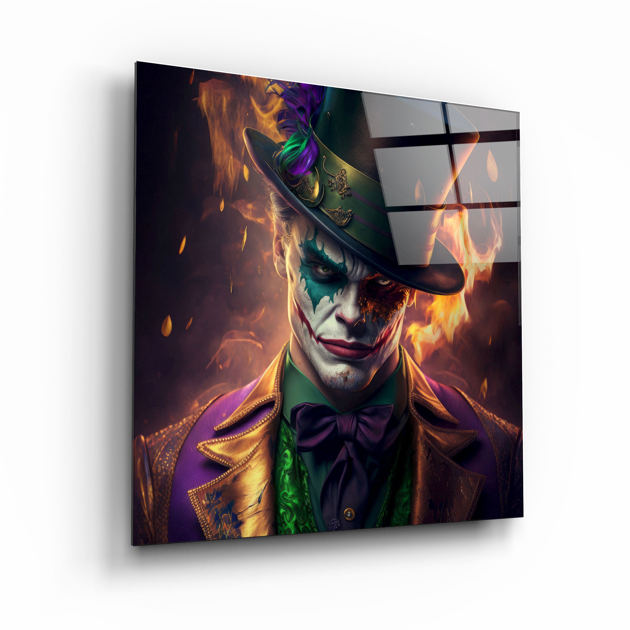 ."Joker of the Dark Side". Secret World Collection Glass Wall Art