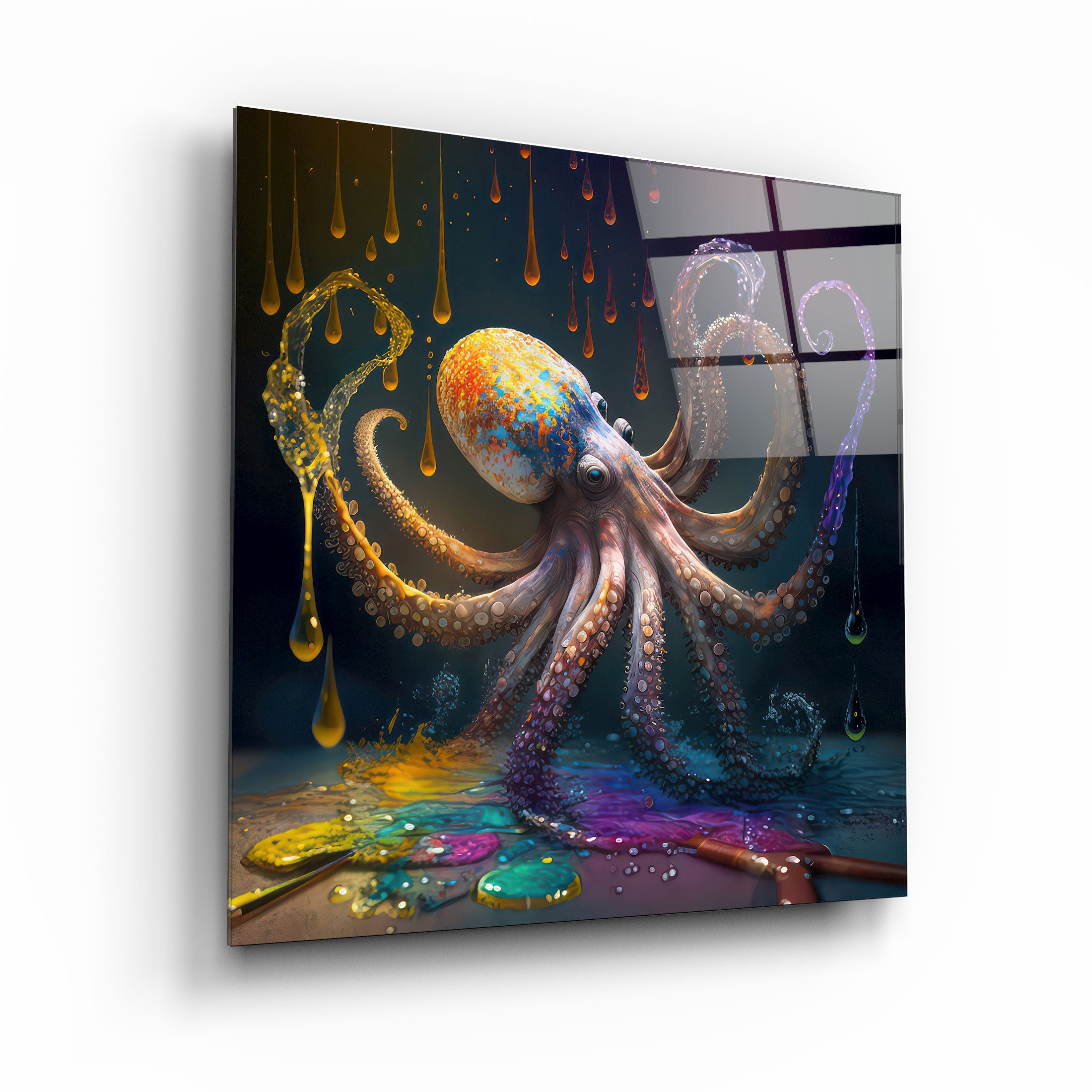."Painter Octo". Designers Collection Glass Wall Art