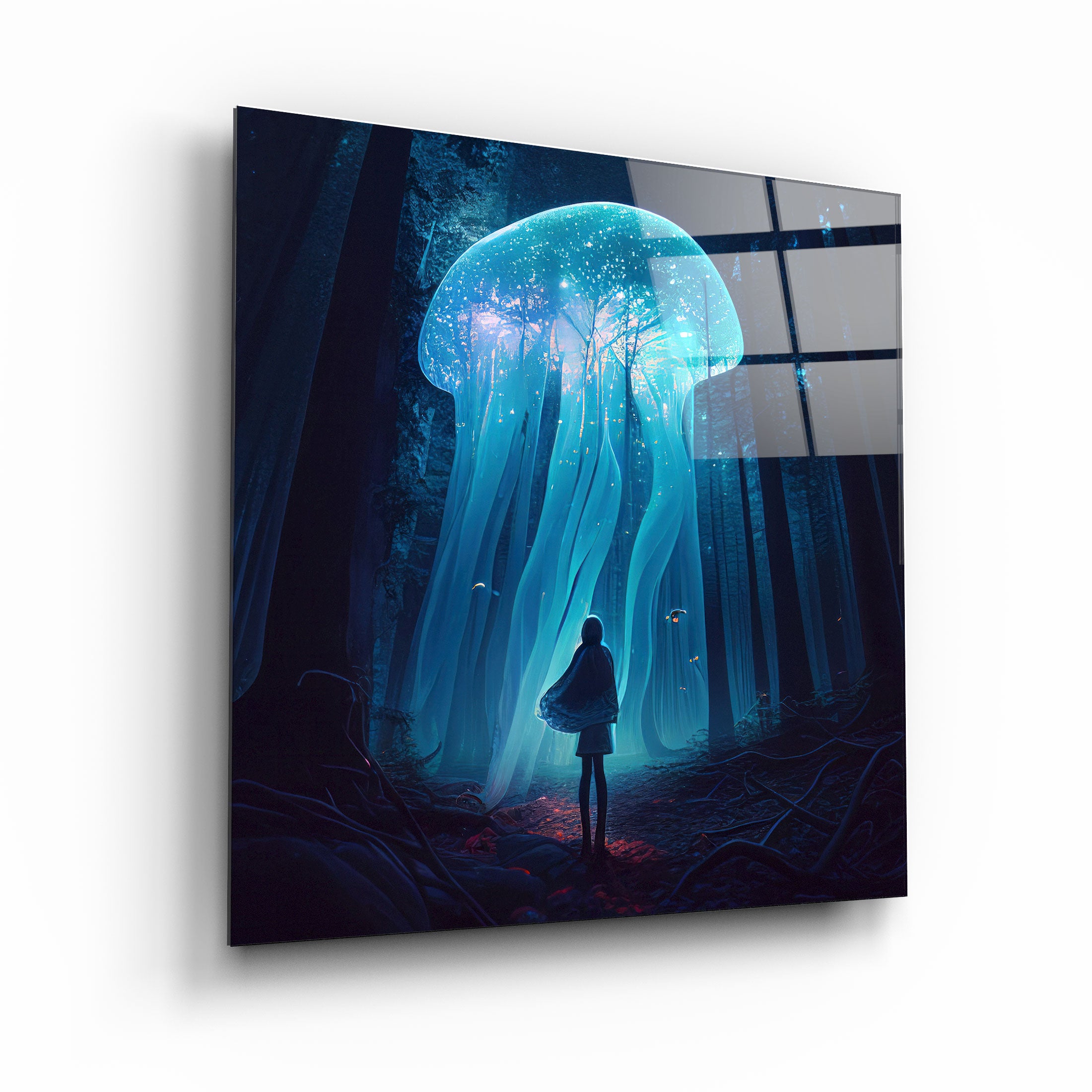 ."Alone in the Secret Forest V3". Glass Wall Art