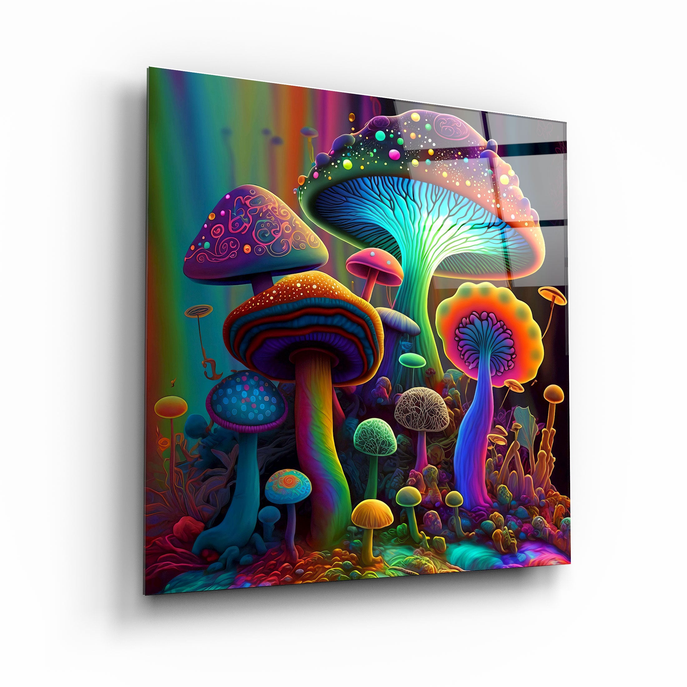 .."Fungies Néon V2". Art mural en verre de la collection du designer