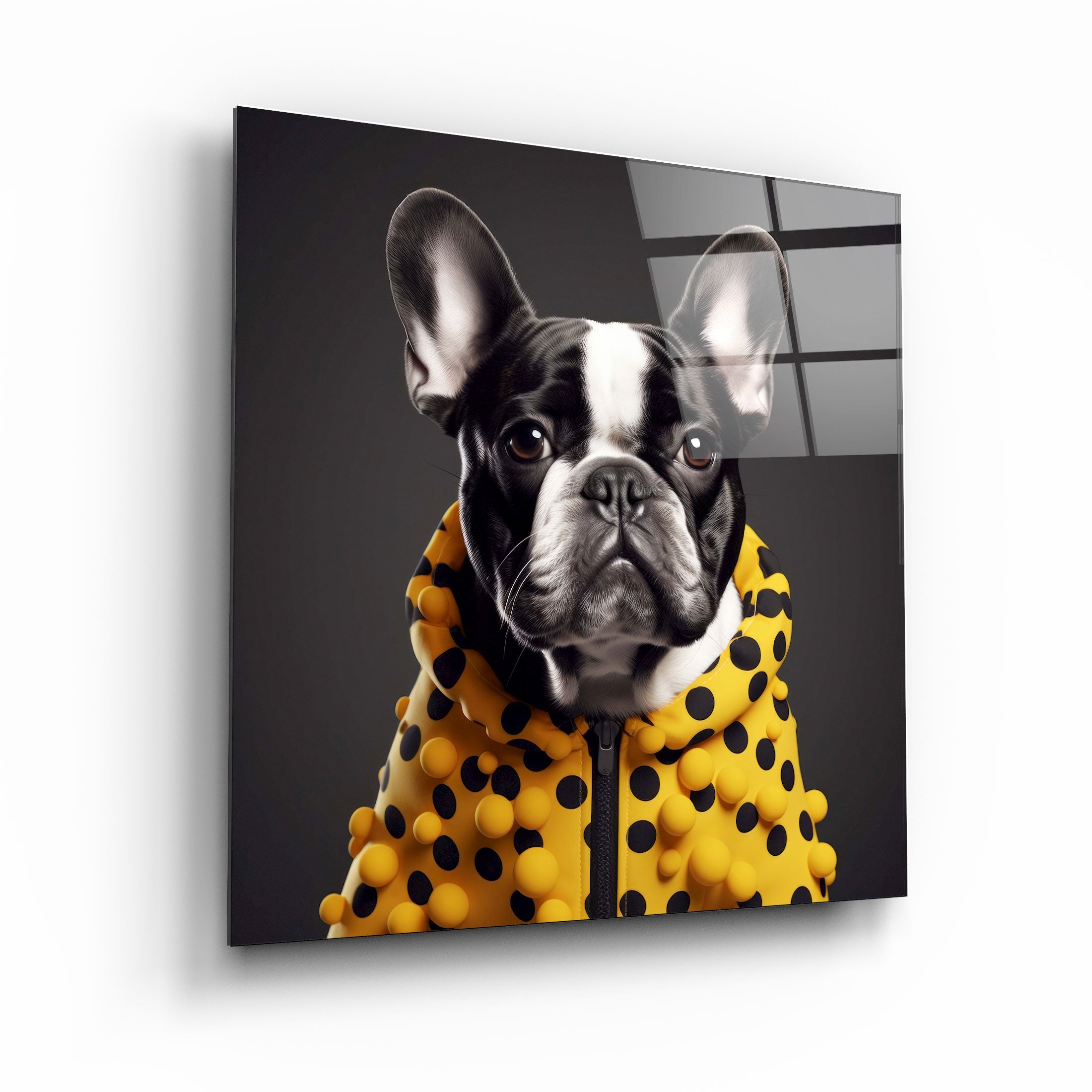 „Stilvolle Hunde – V3“. Designerkollektion <tc>Glasbild</tc>