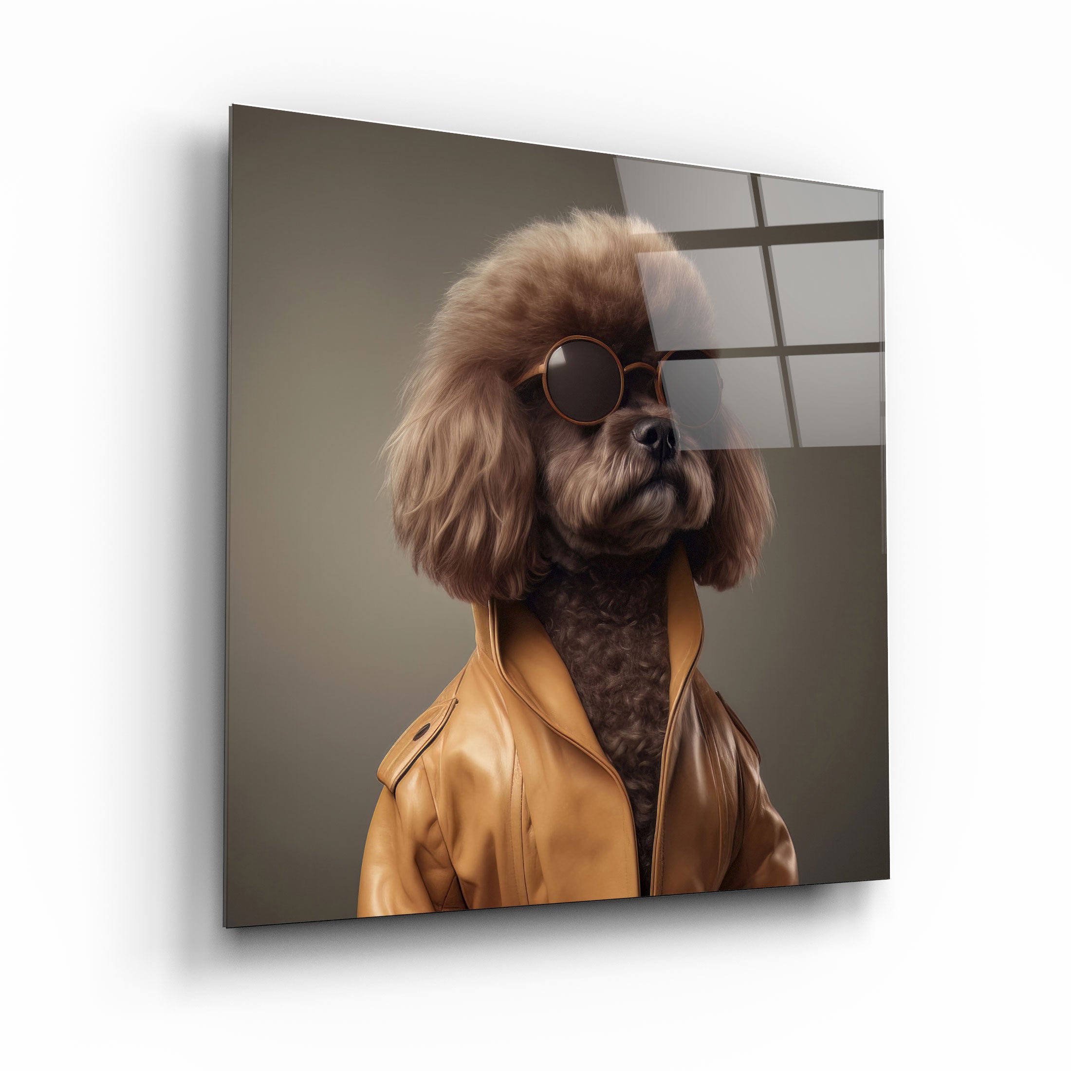 „Stilvolle Hunde – V4“. Designerkollektion <tc>Glasbild</tc>