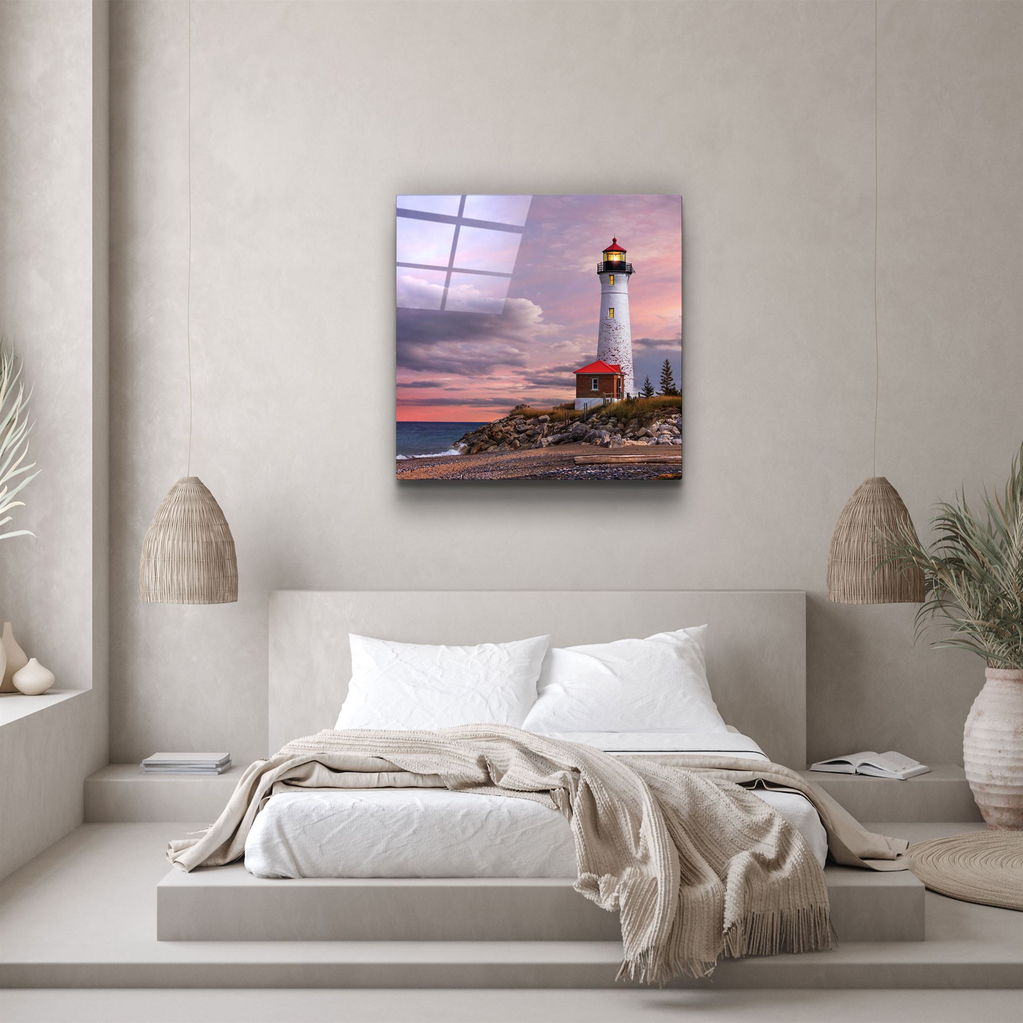 ・"Lighthouse"・Glass Wall Art