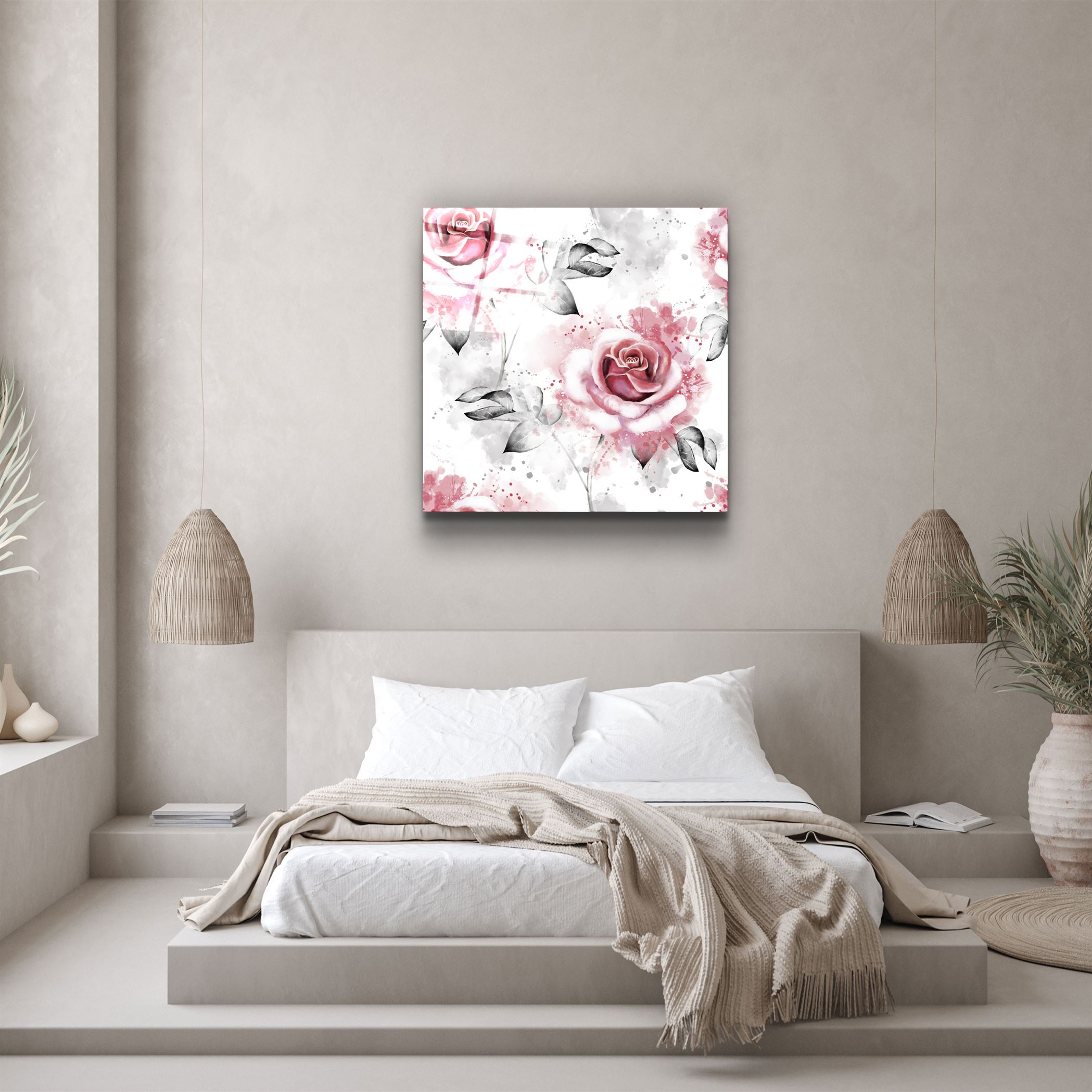 ・"Rose rose"・Art mural en verre