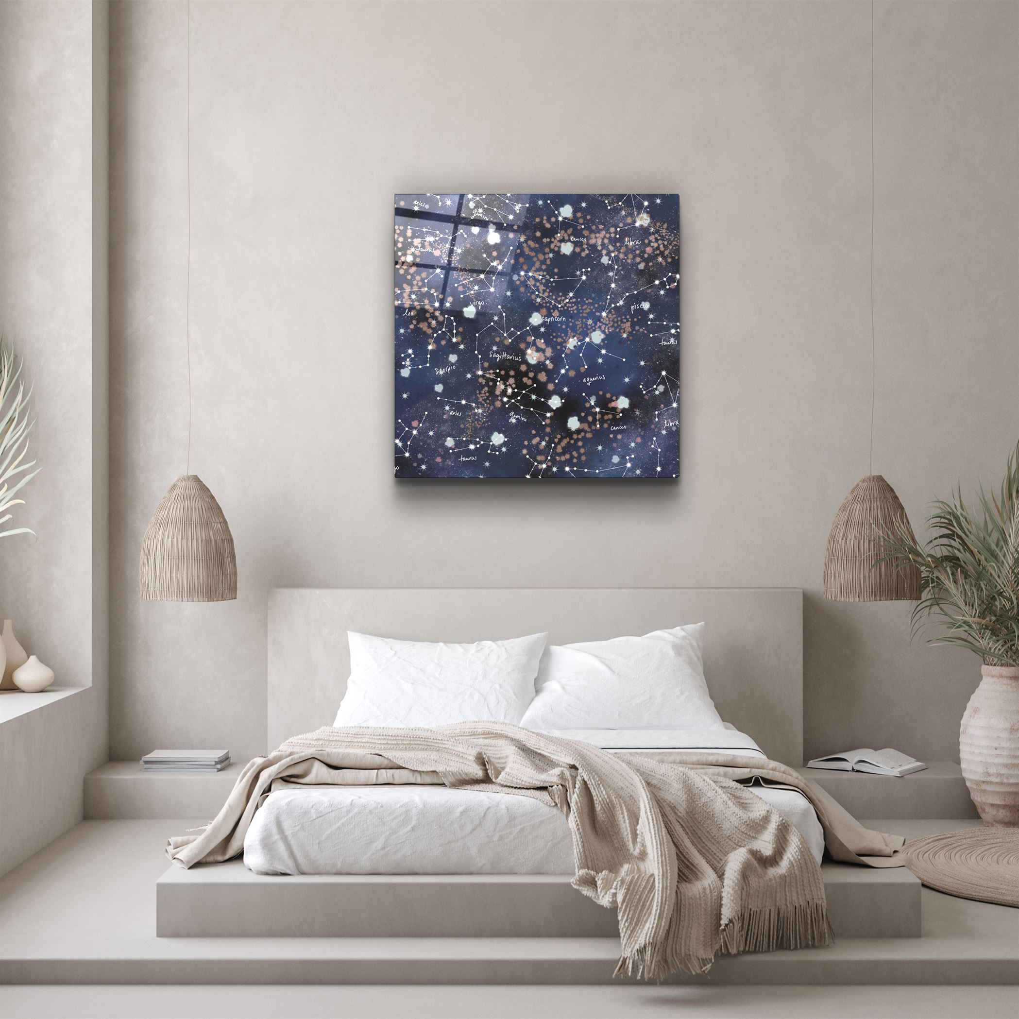 ・"Stars and Zodiacs"・Glass Wall Art