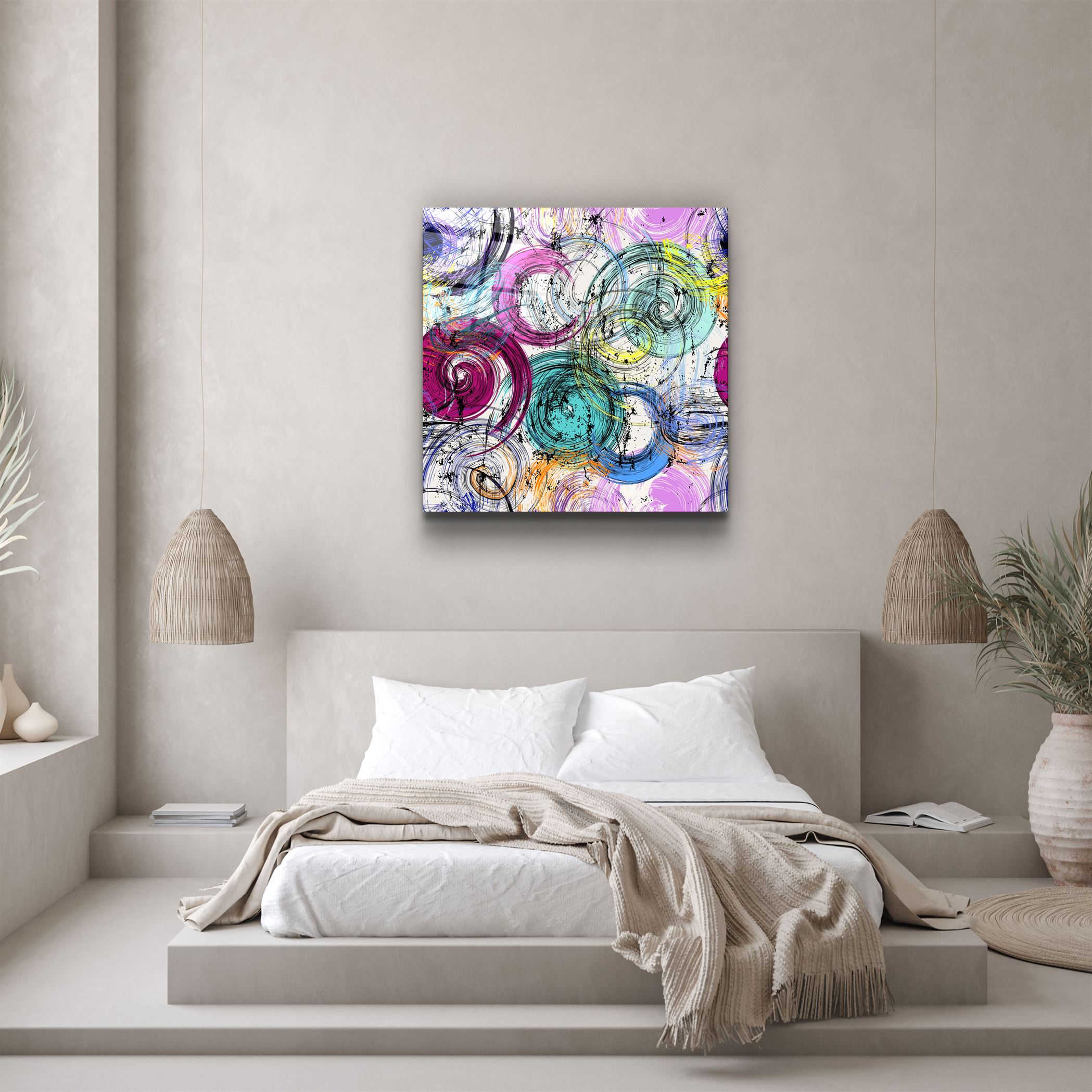 ・"Absctract Colors"・Glass Wall Art