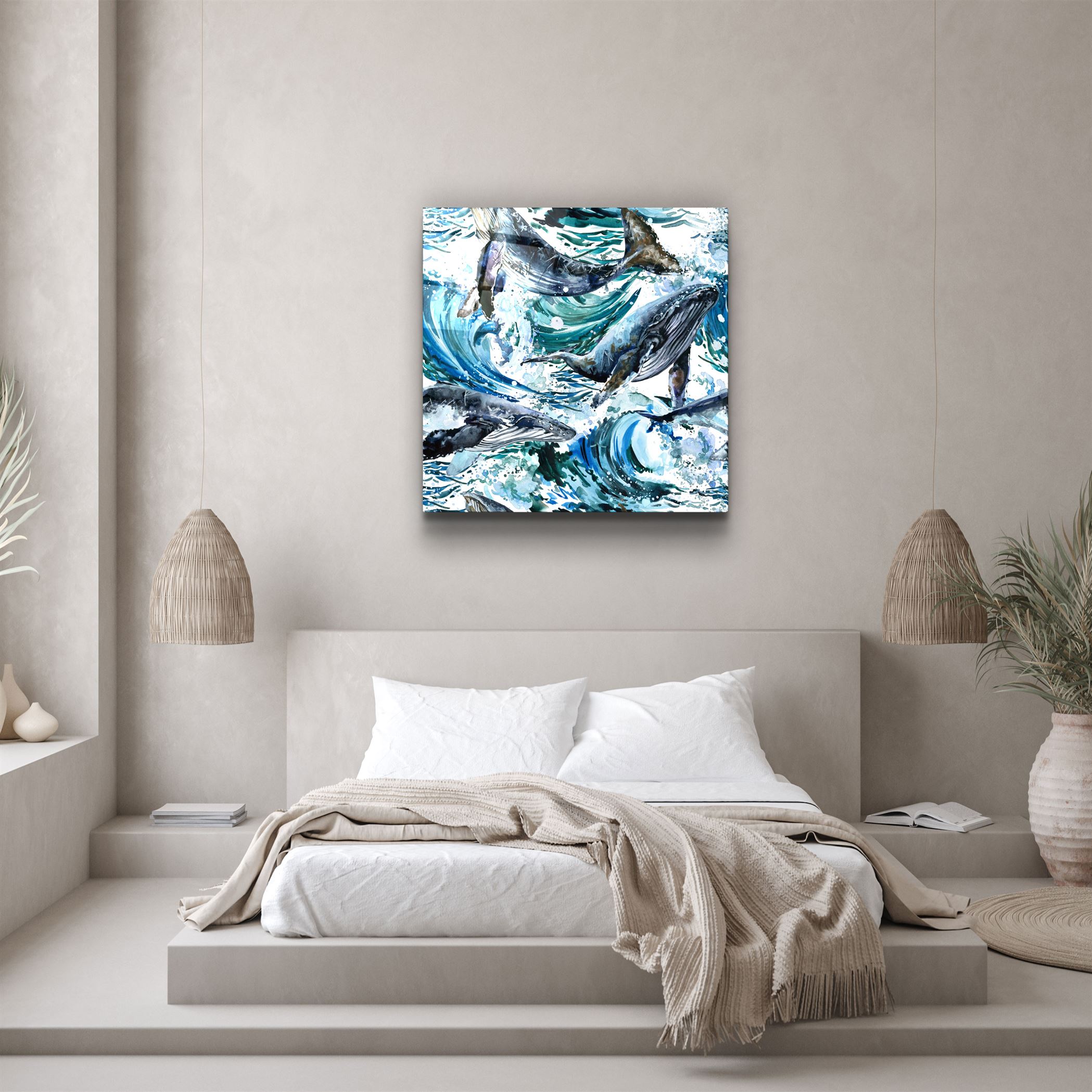 ・"Baleines"・Art mural en verre