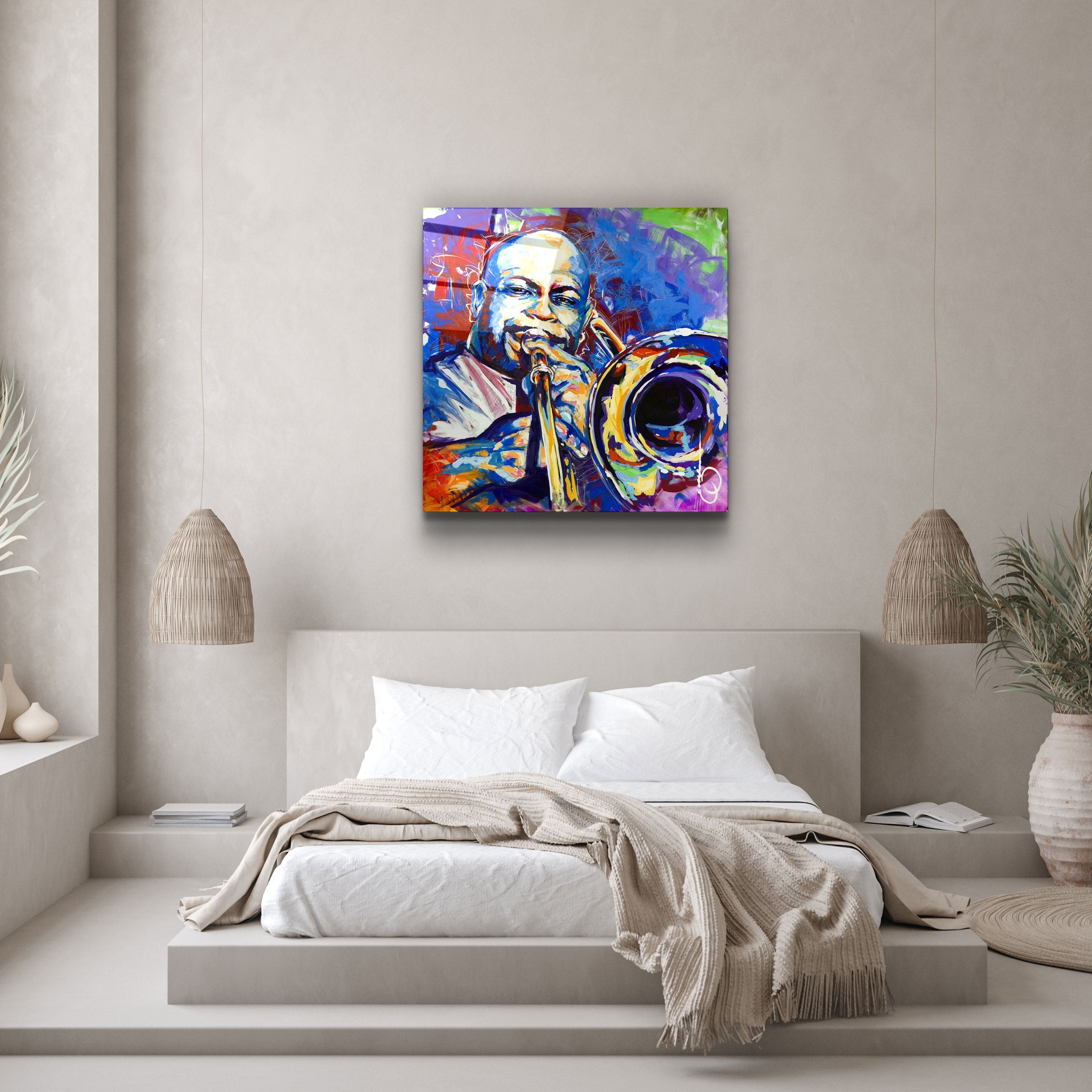 ・"Abstract Musician"・Glass Wall Art