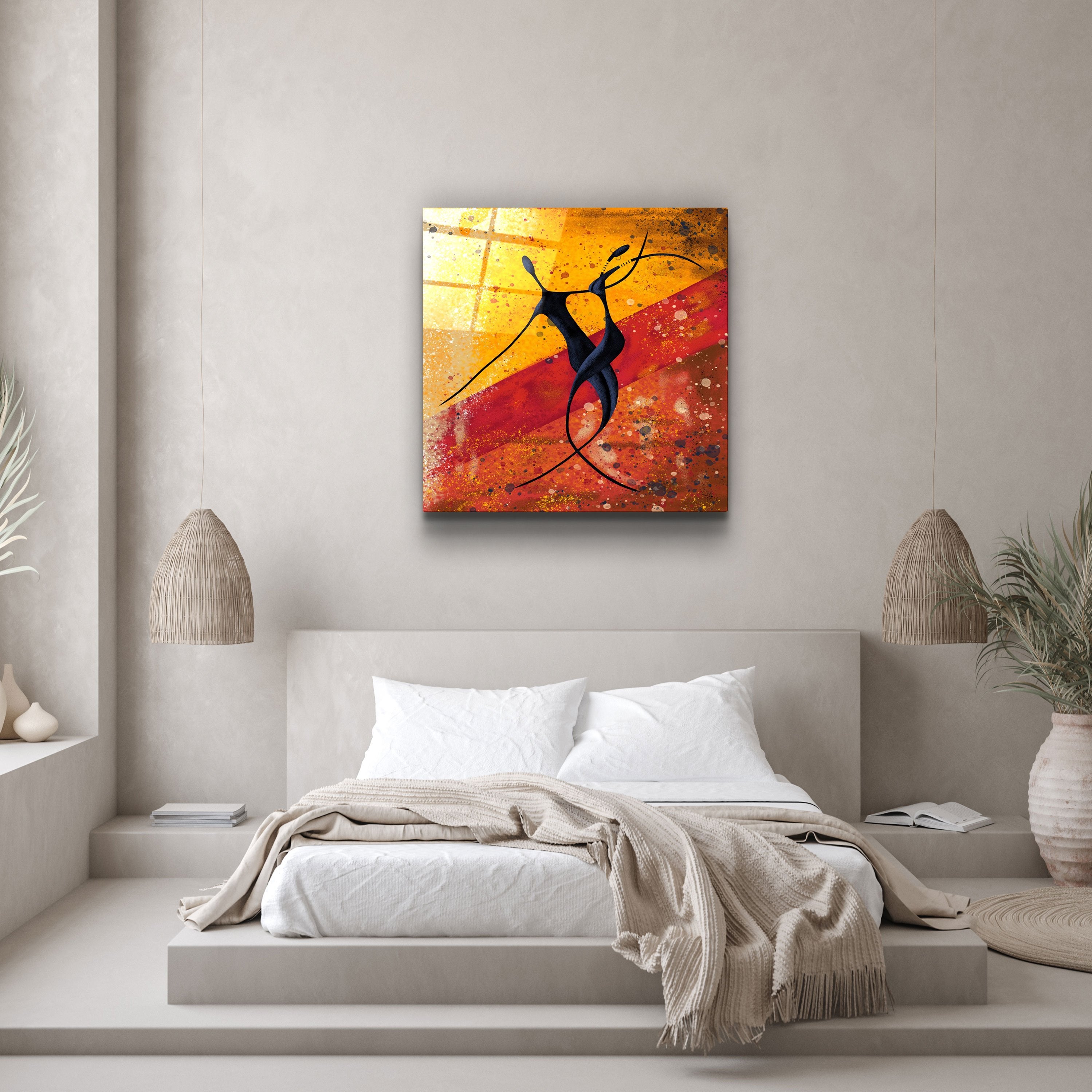 ・"Abstract Dancers"・Glass Wall Art