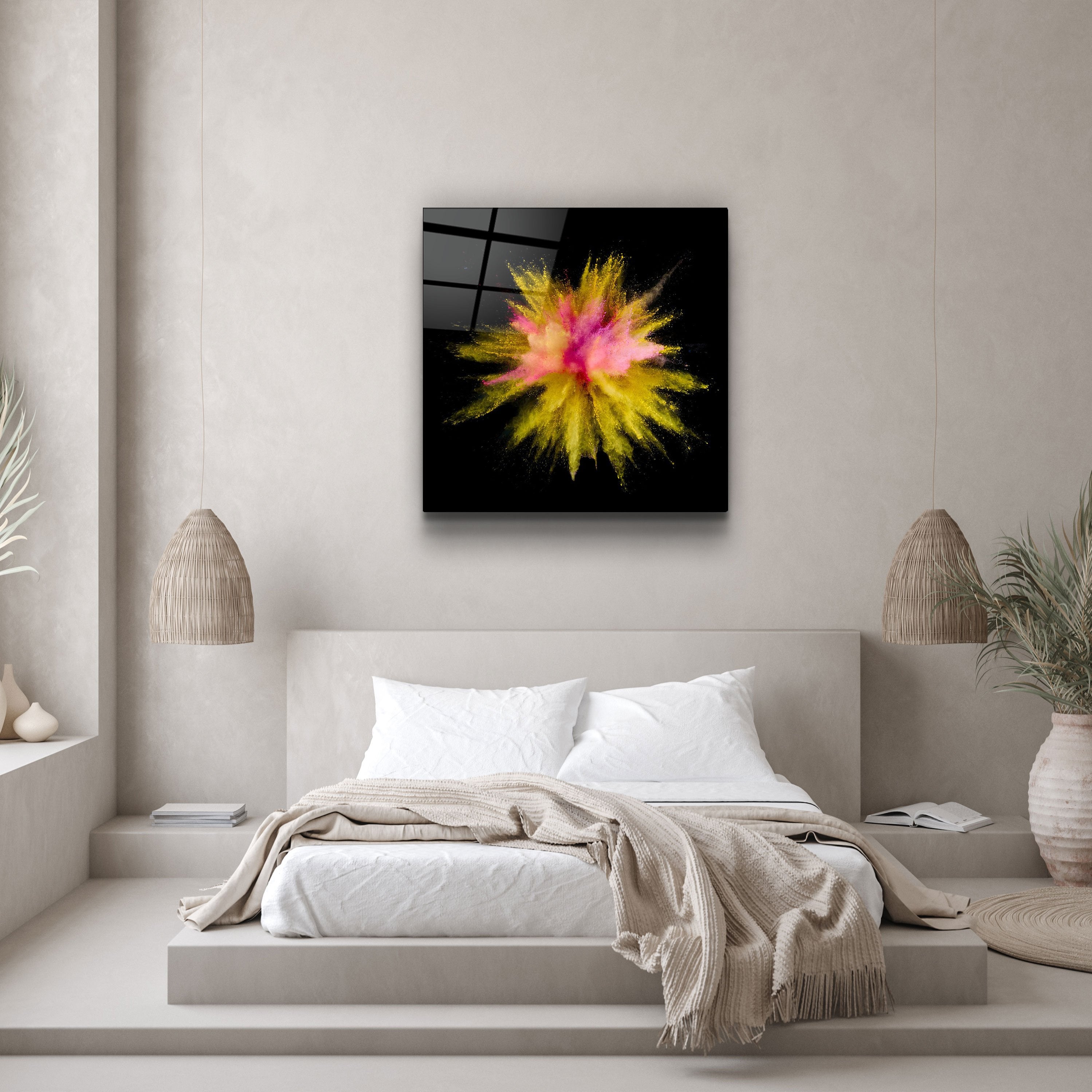 ・"Explosion colorée V2"・Art mural en verre