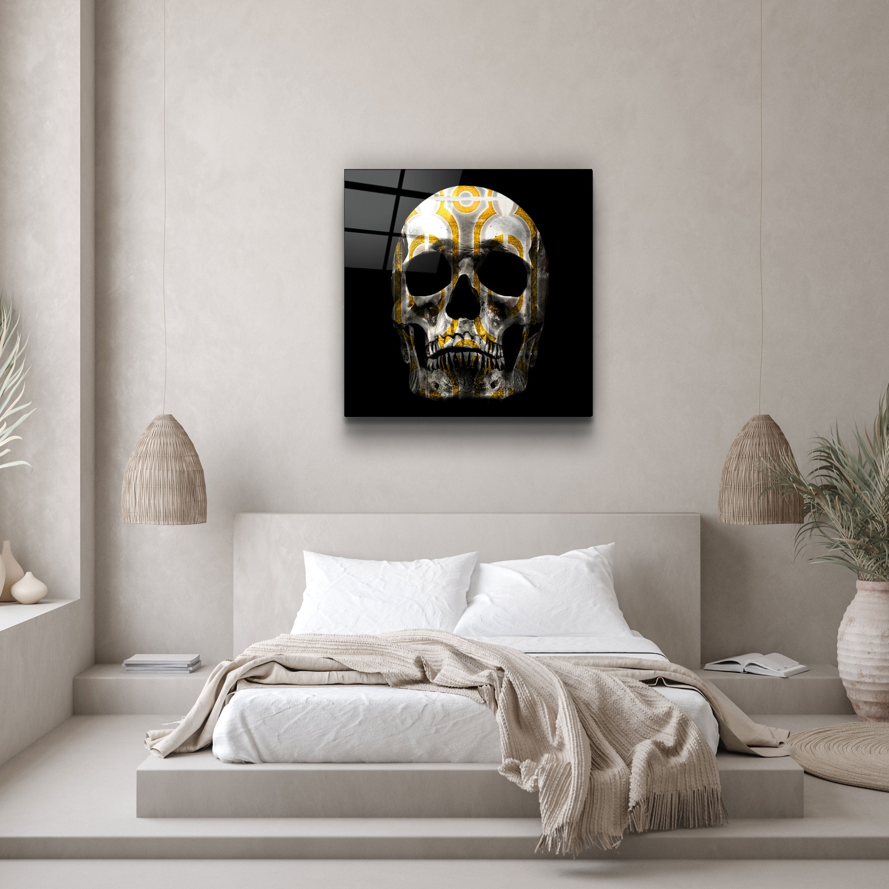 ・"Abstract Skull"・Glass Wall Art