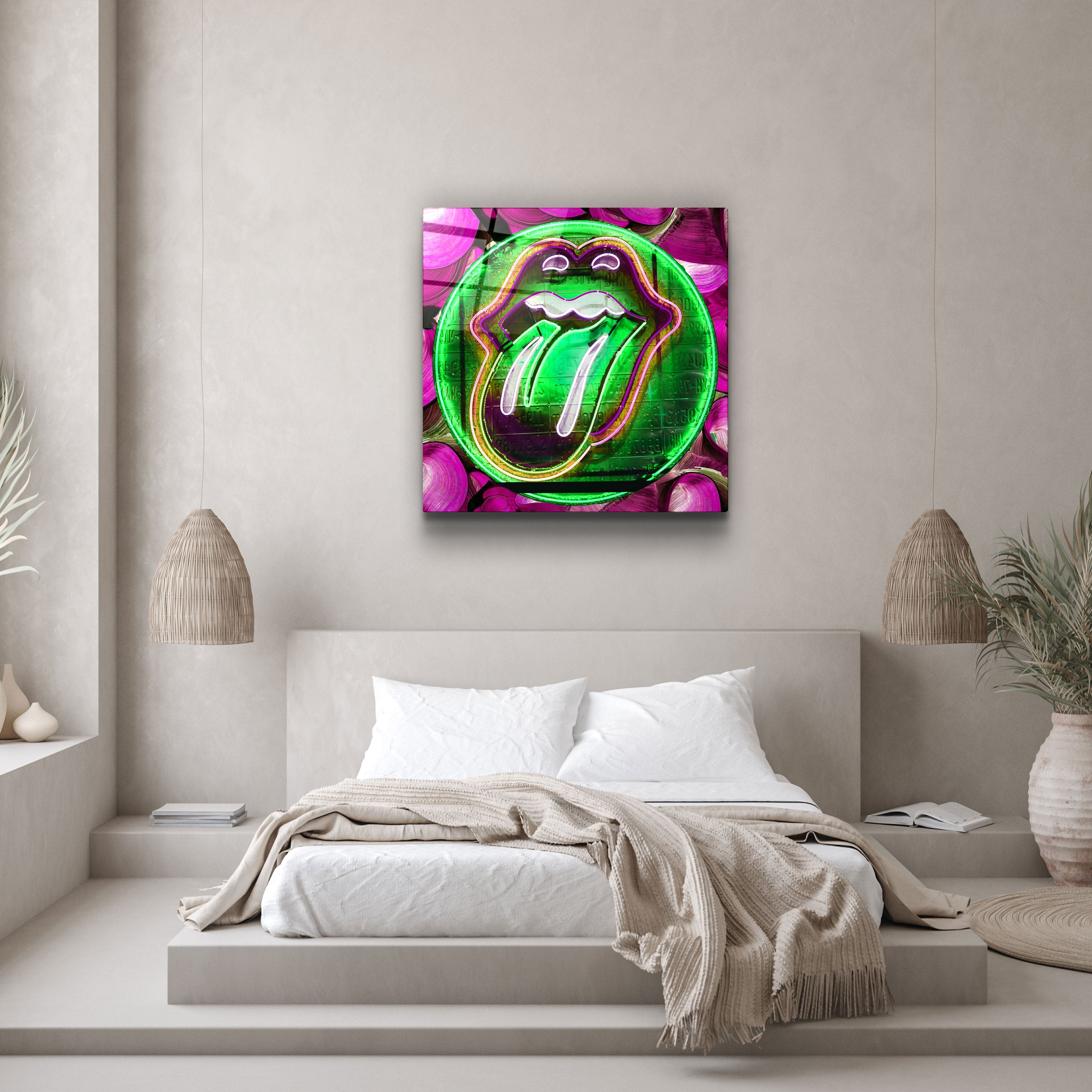 ・"The Green Pill For a Fun"・Glass Wall Art