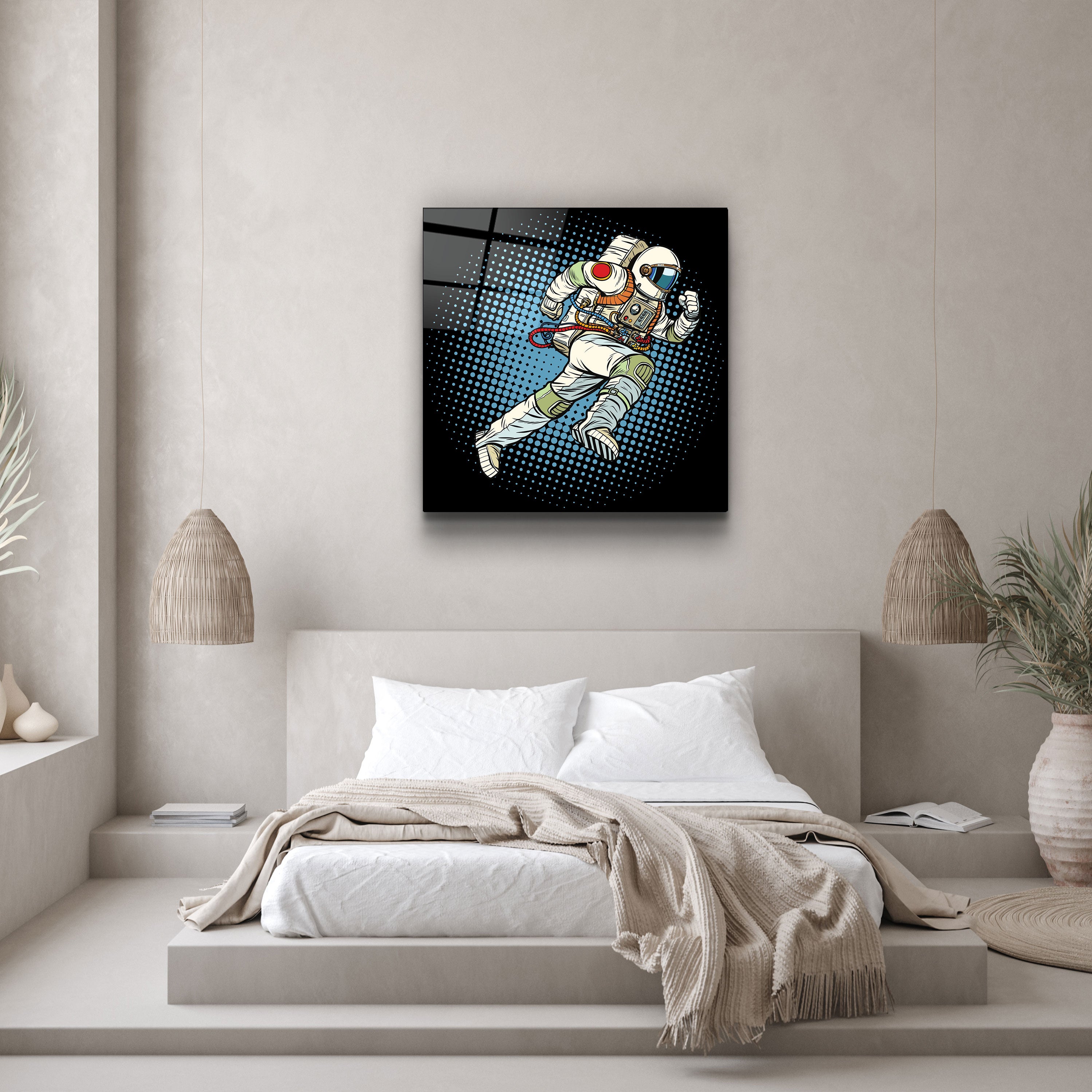 ・"Astronaute de dessin animé"・Art mural en verre