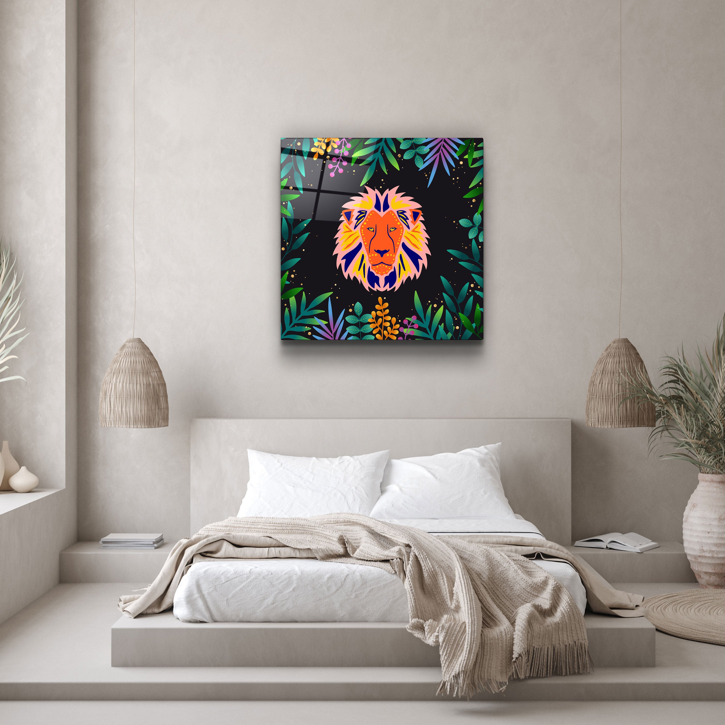 ・"Animal Republic-Lion"・Art mural en verre de la collection Designers