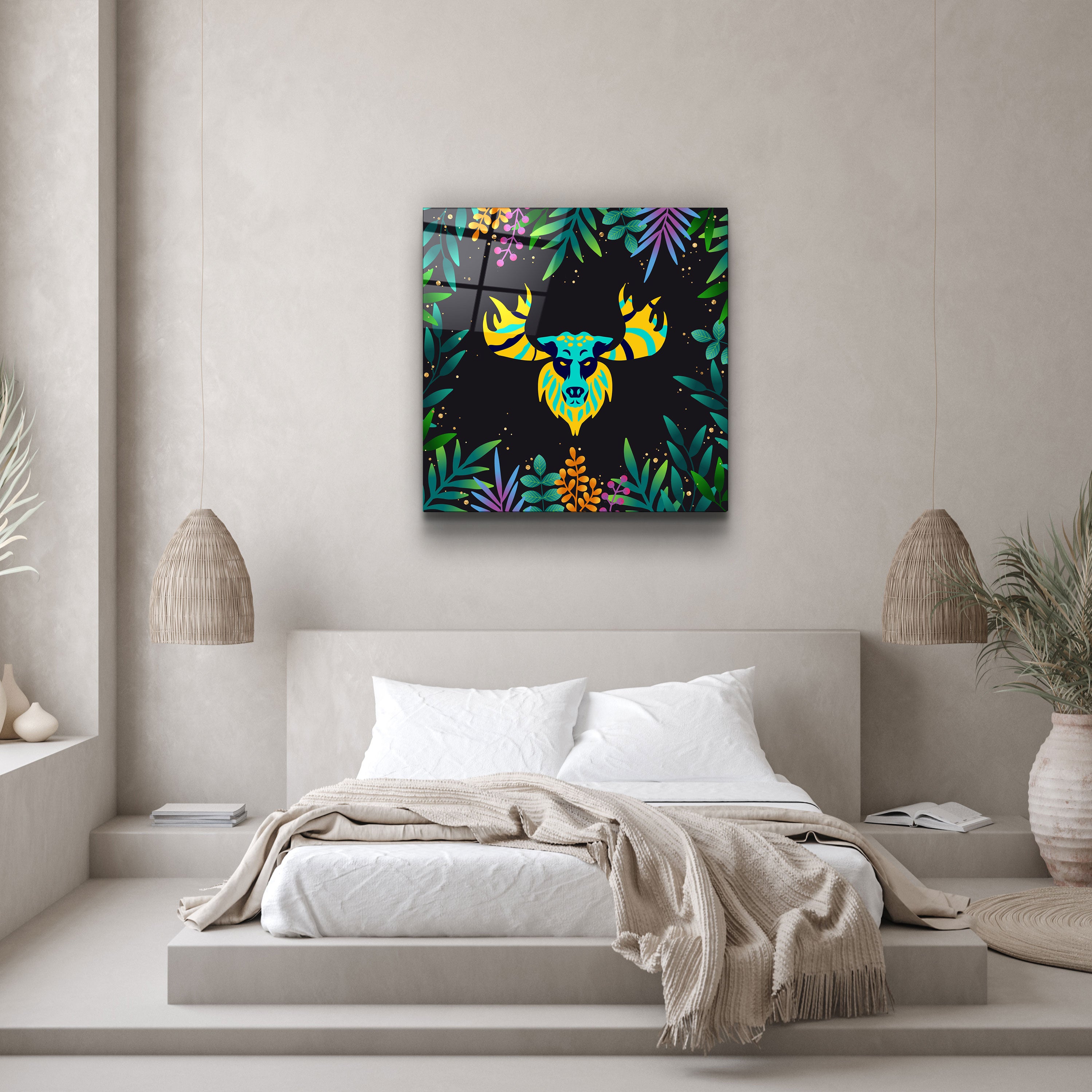 ・"Animal Republic-Cerf"・Art mural en verre de la collection Designers