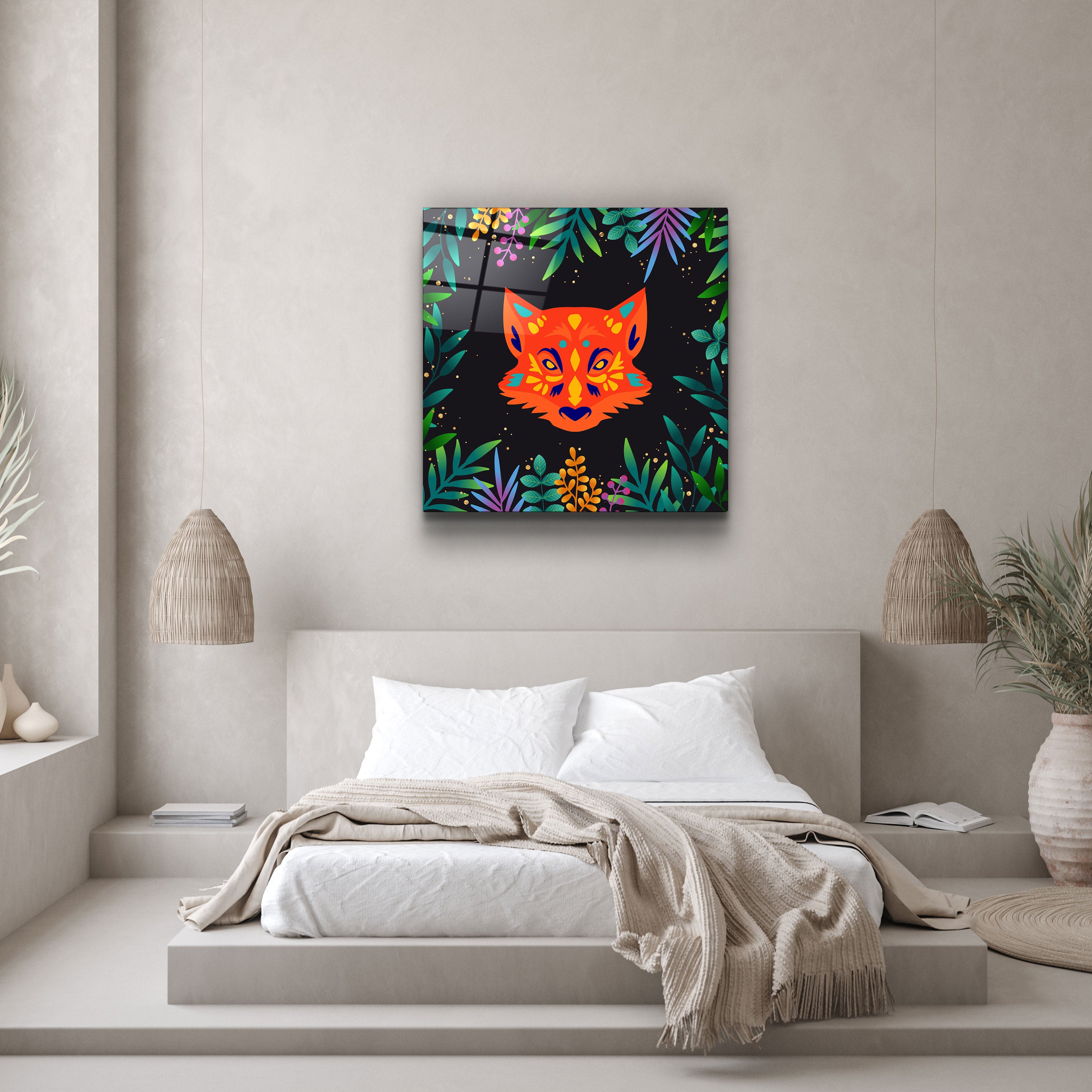 ・"Animal Republic-Fox"・Art mural en verre de la collection Designers