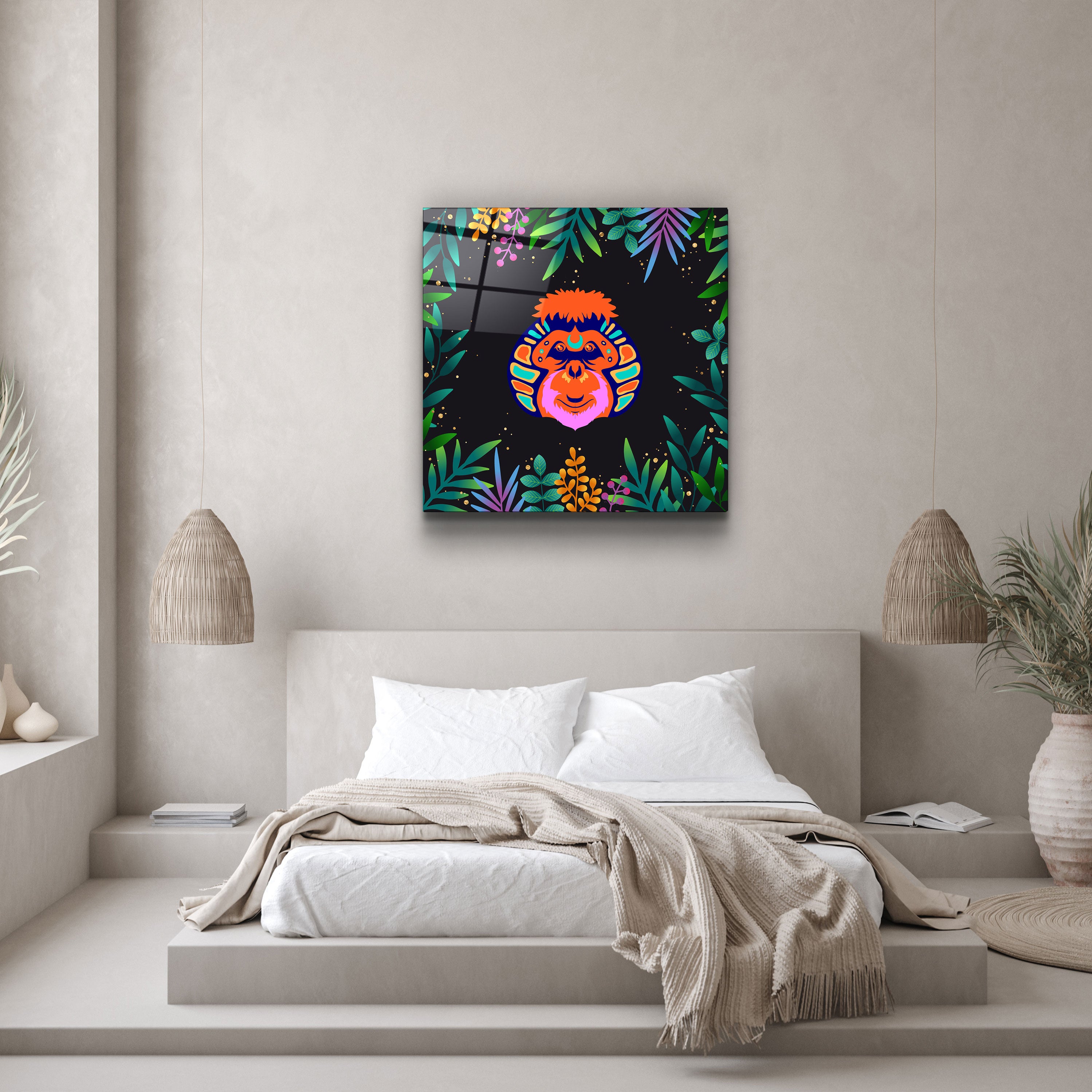 ・"Animal Republic-Orangutan"・Designers Collection Glass Wall Art