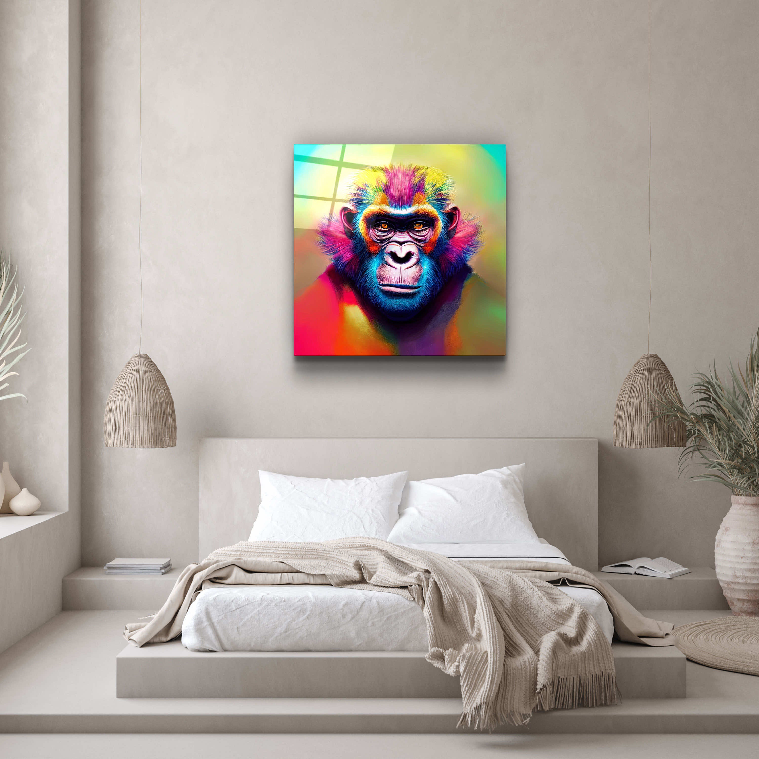 ."Color Monkey". Designer's Collection Glass Wall Art