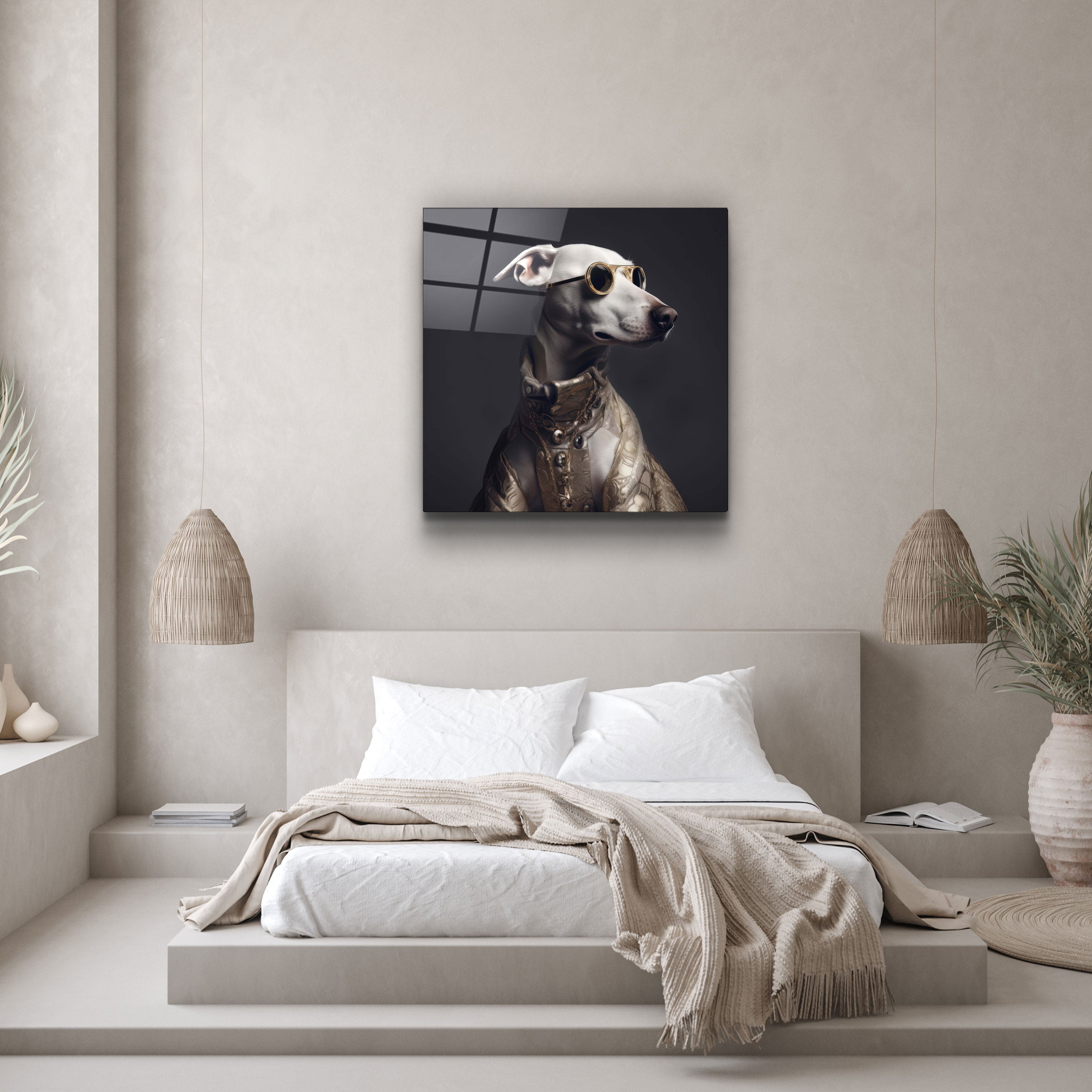."Stylish Dogs - V2". Designer's Collection Glass Wall Art