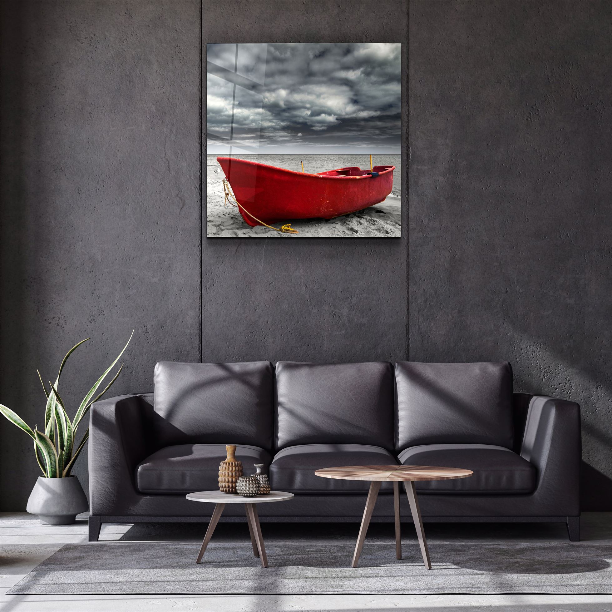 ・"Sailing Boat"・Glass Wall Art