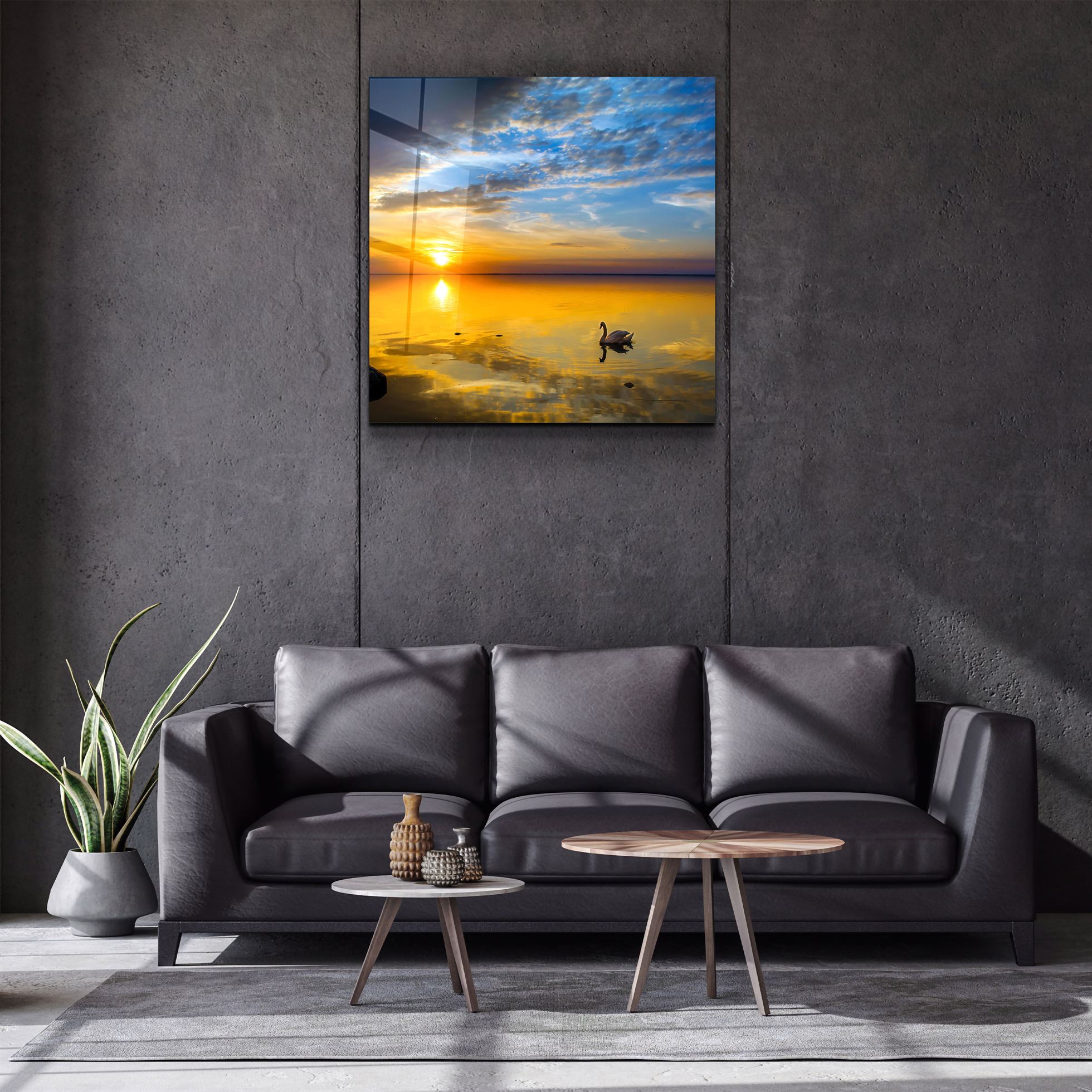 ・"Sunset"・Glass Wall Art