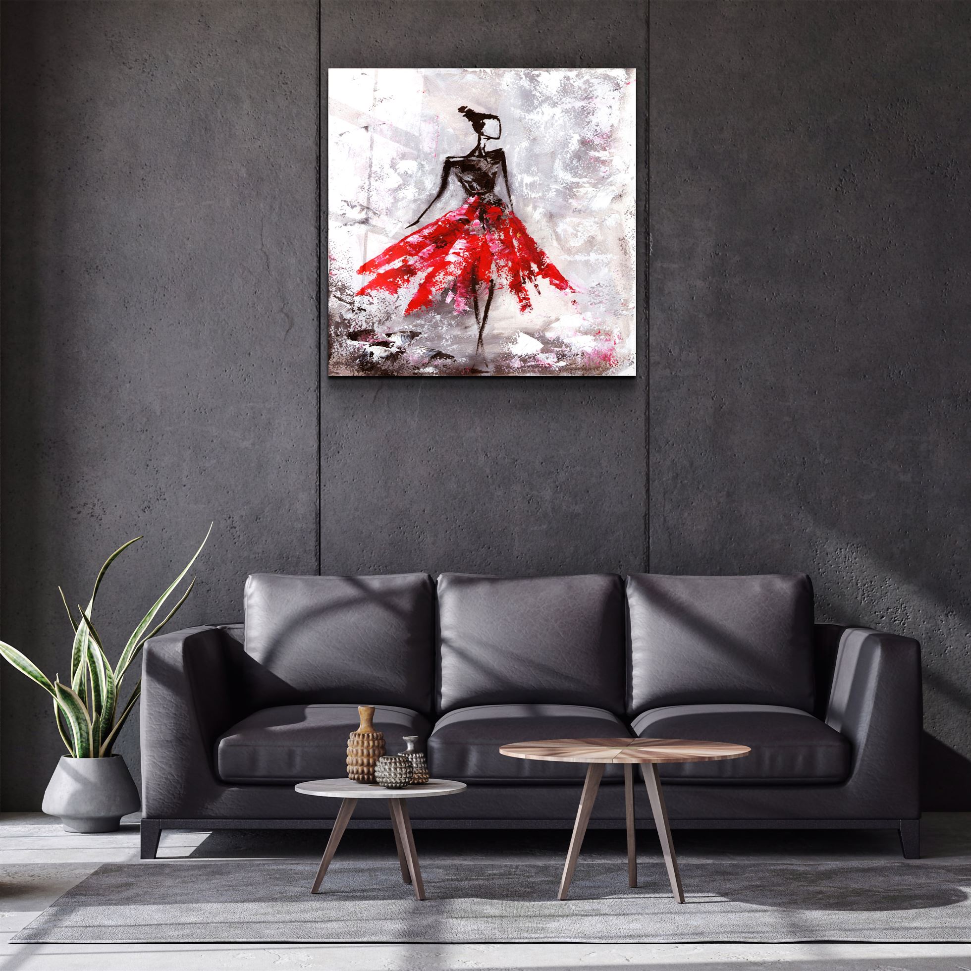 ・"Femme (rouge)"・Art mural en verre