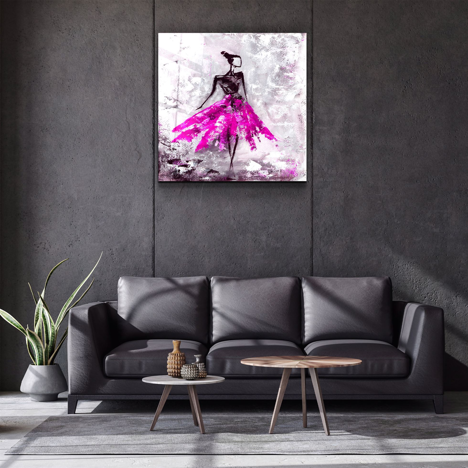 ・"Women (Pink)"・Glass Wall Art