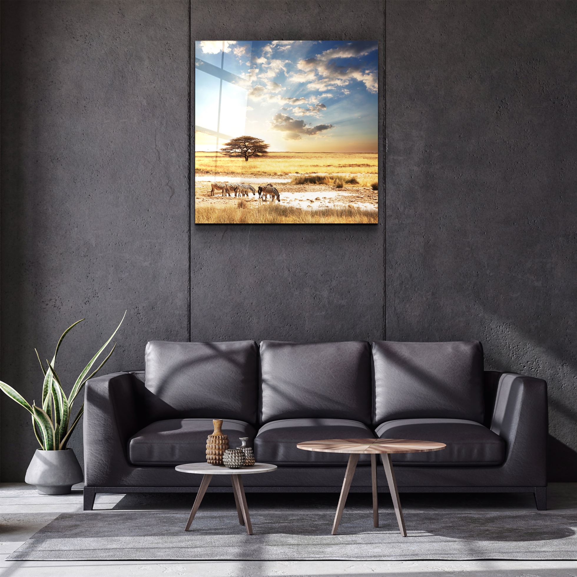 ・"Afrique (Wide Meadow)"・Art mural en verre