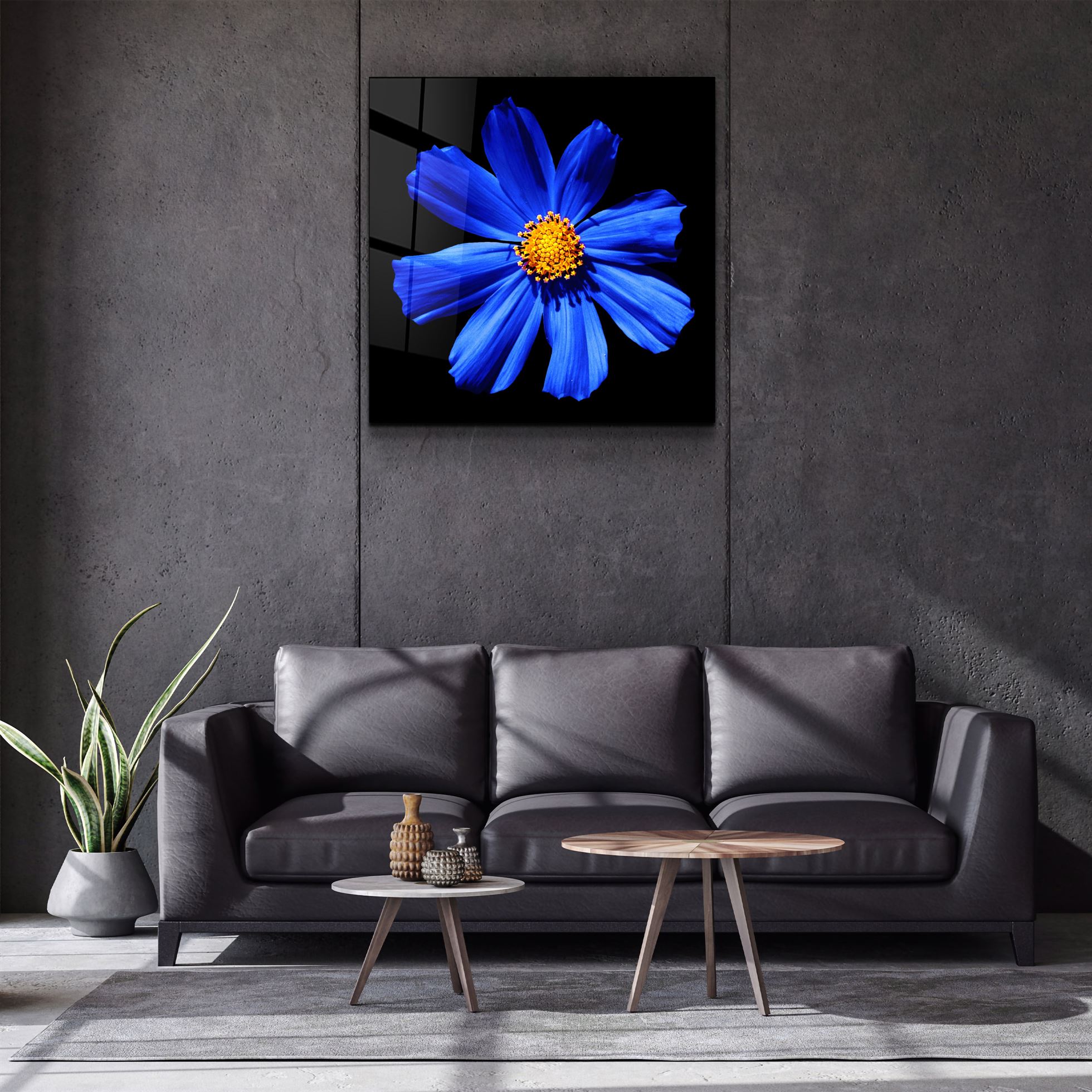 ・„Blaue Blume“・<tc>Glasbild</tc>