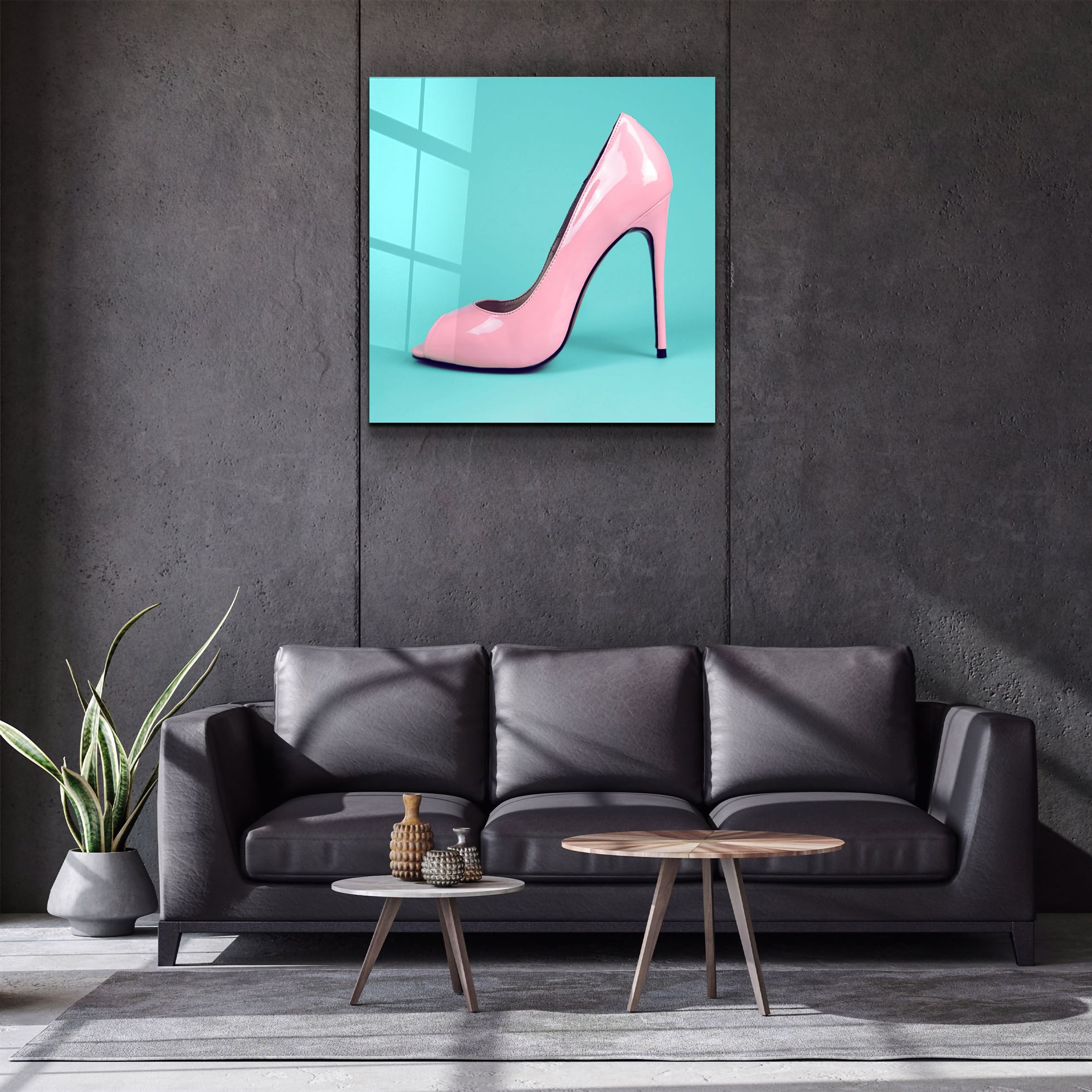 ・"Chaussures à talons"・Art mural en verre