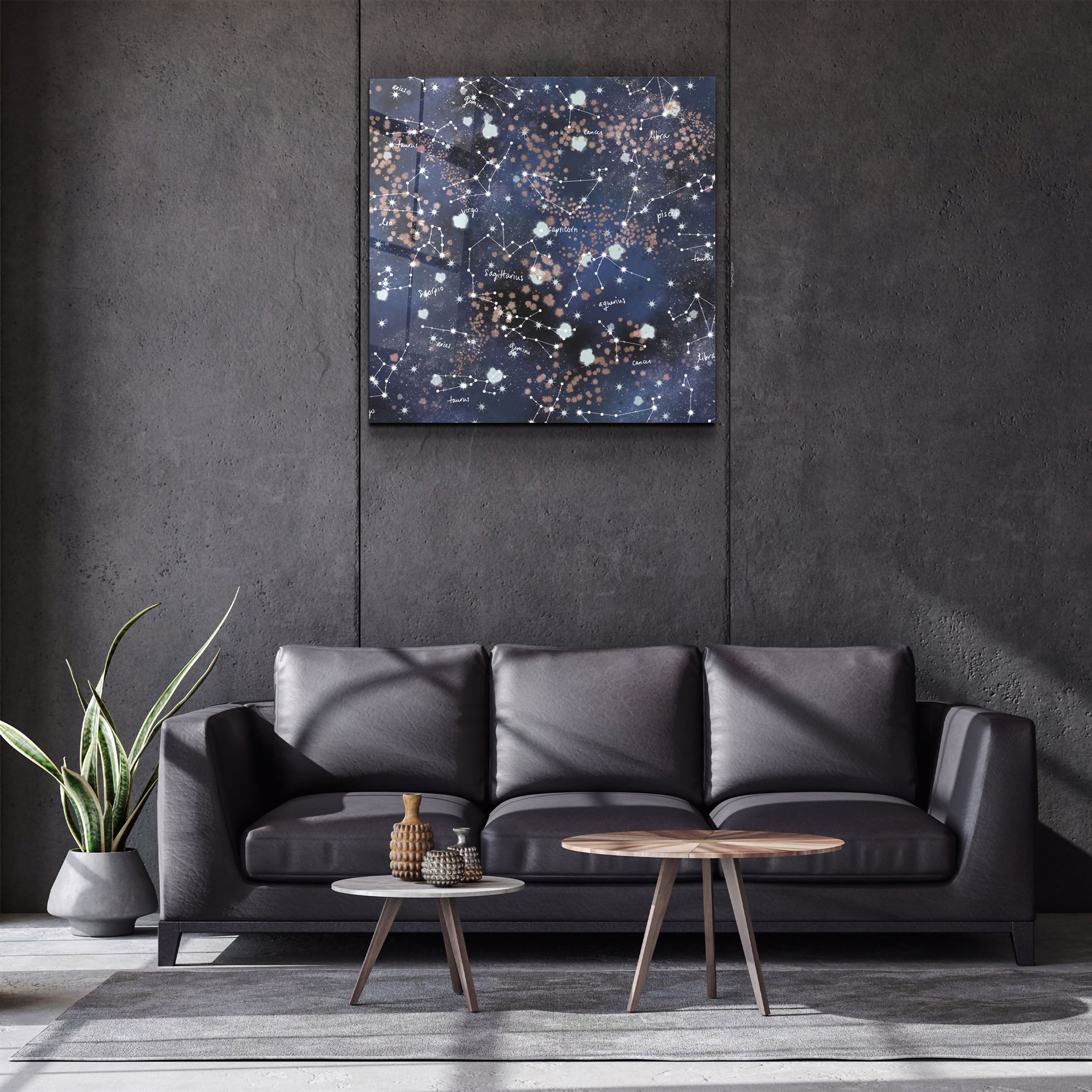 ・"Stars and Zodiacs"・Glass Wall Art