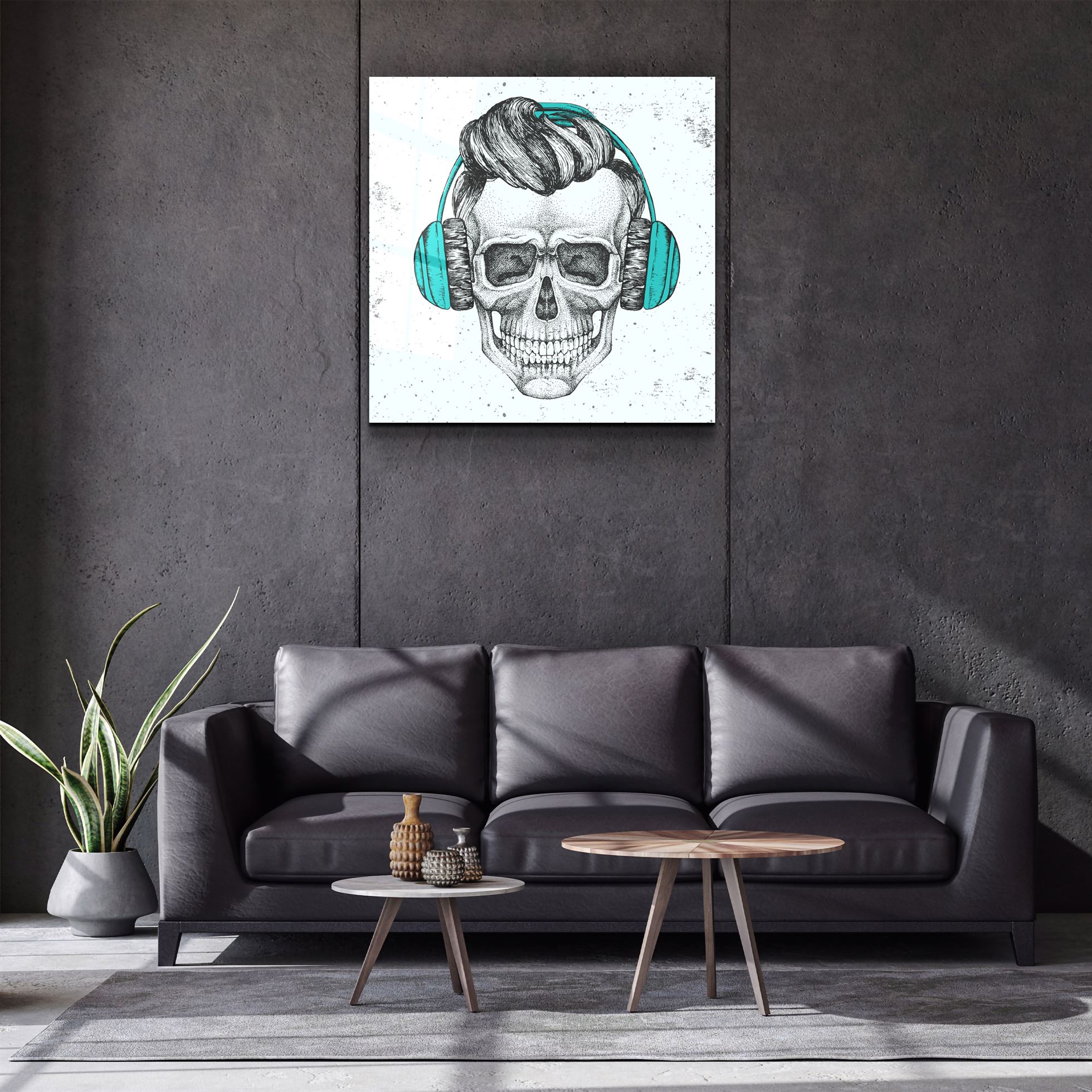 ・"Skulla3"・Glass Wall Art