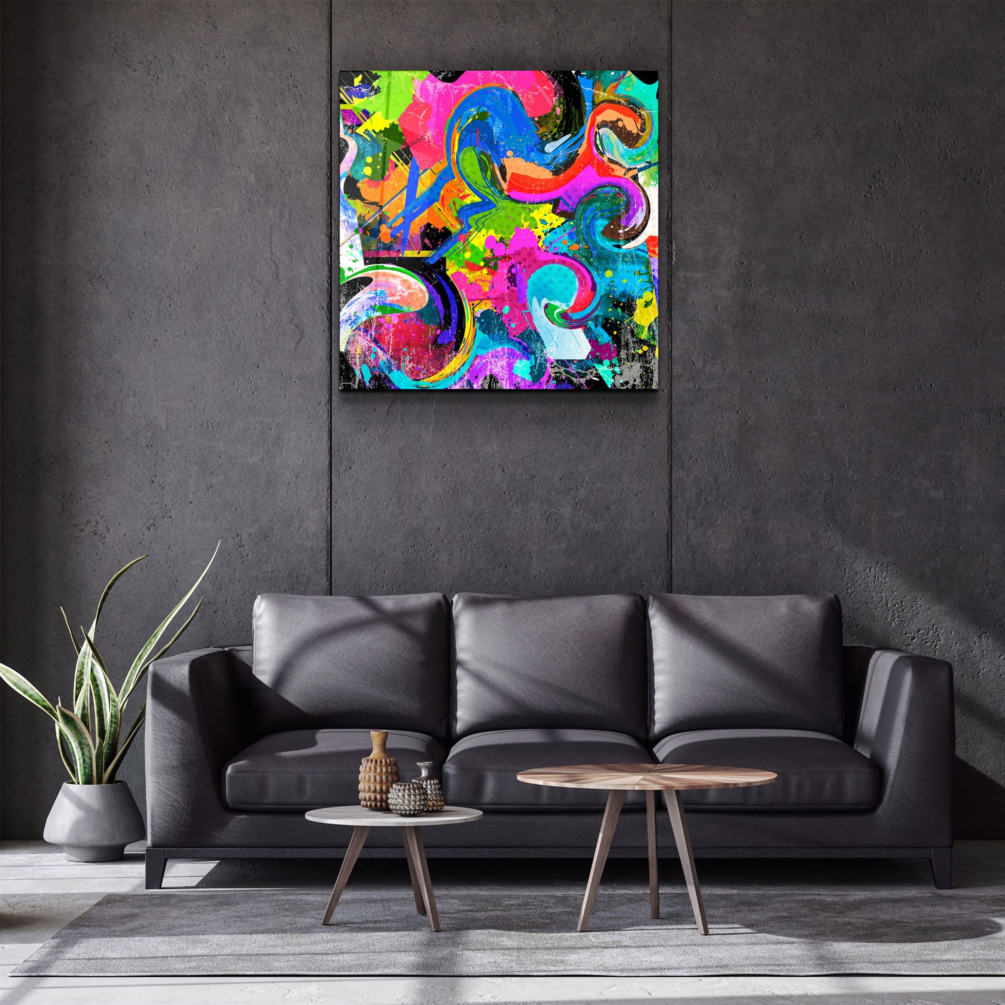 ・« Mélange de couleurs »・Art mural en verre