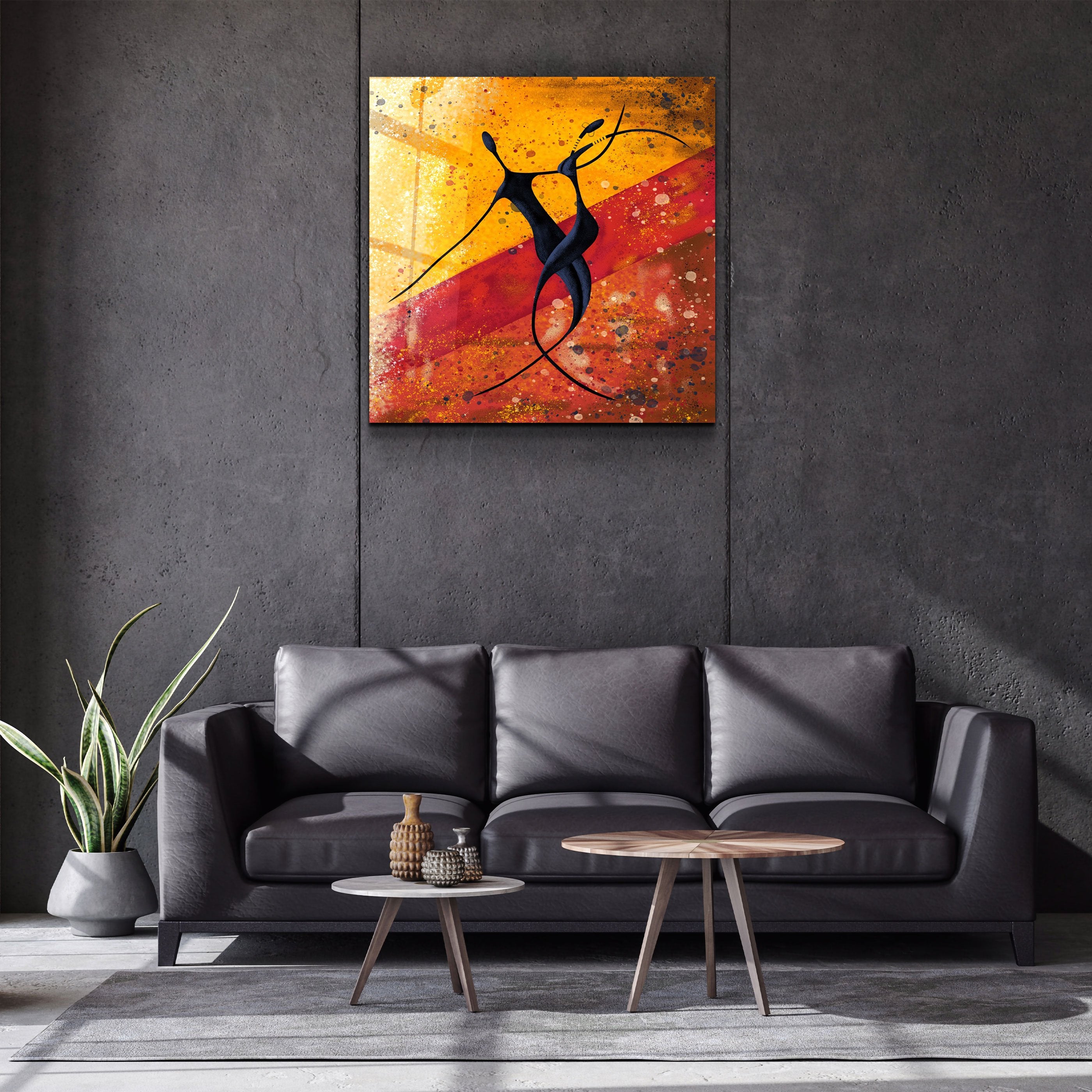 ・"Abstract Dancers"・Glass Wall Art