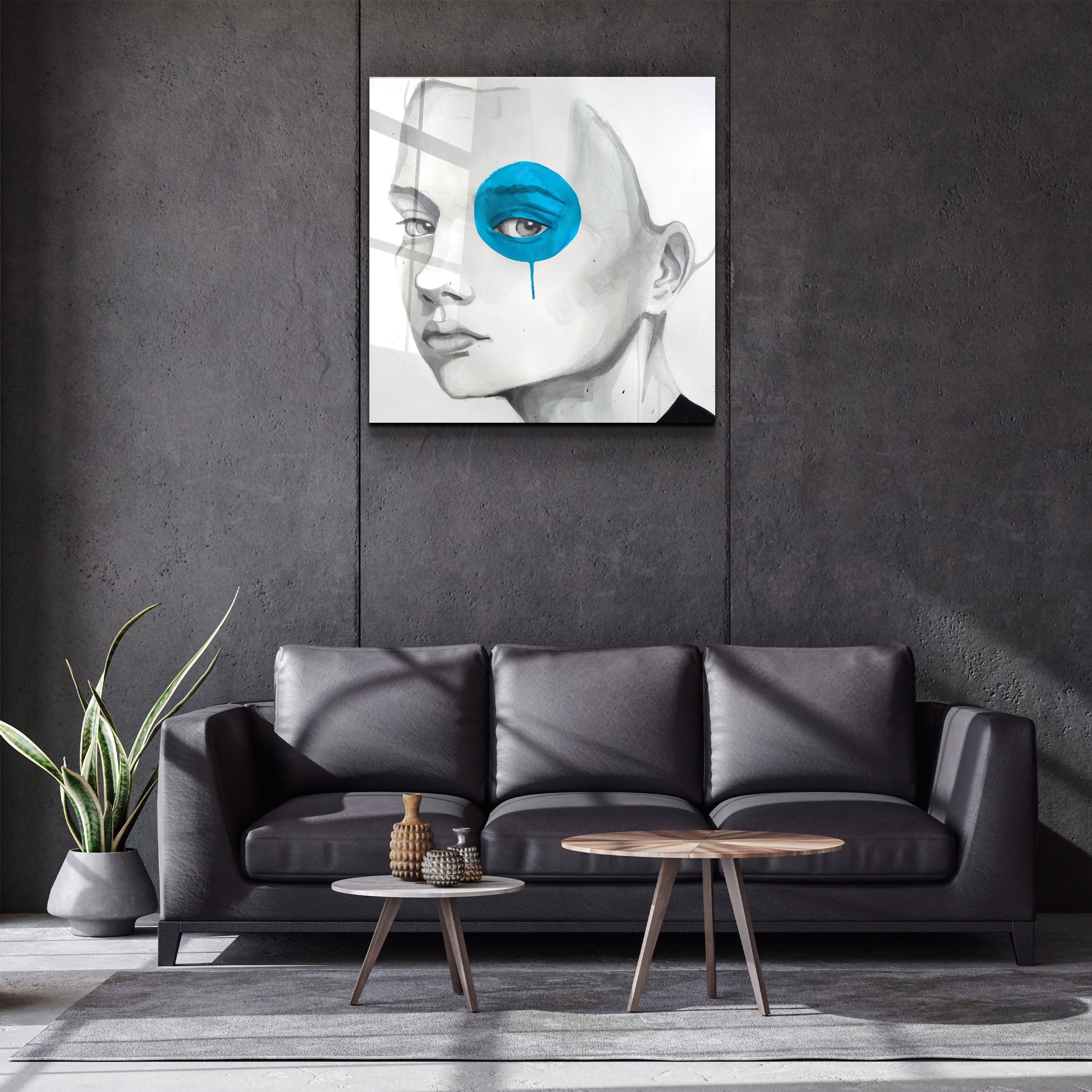 ・"Blue Eye"・Glass Wall Art