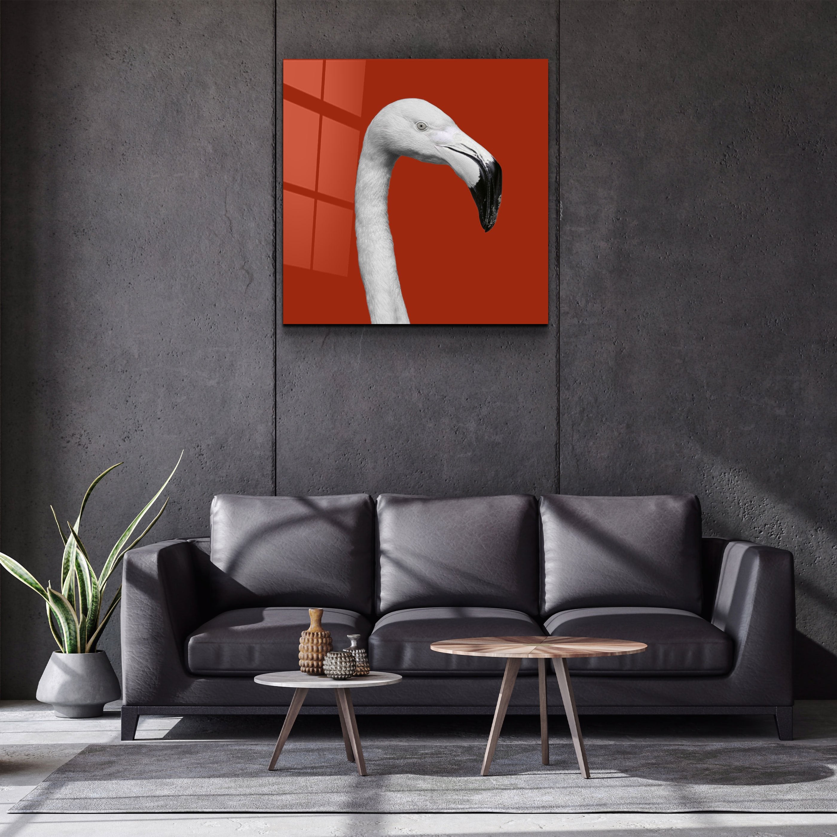 ・„Flamingo – Rot“・<tc>Glasbild</tc>