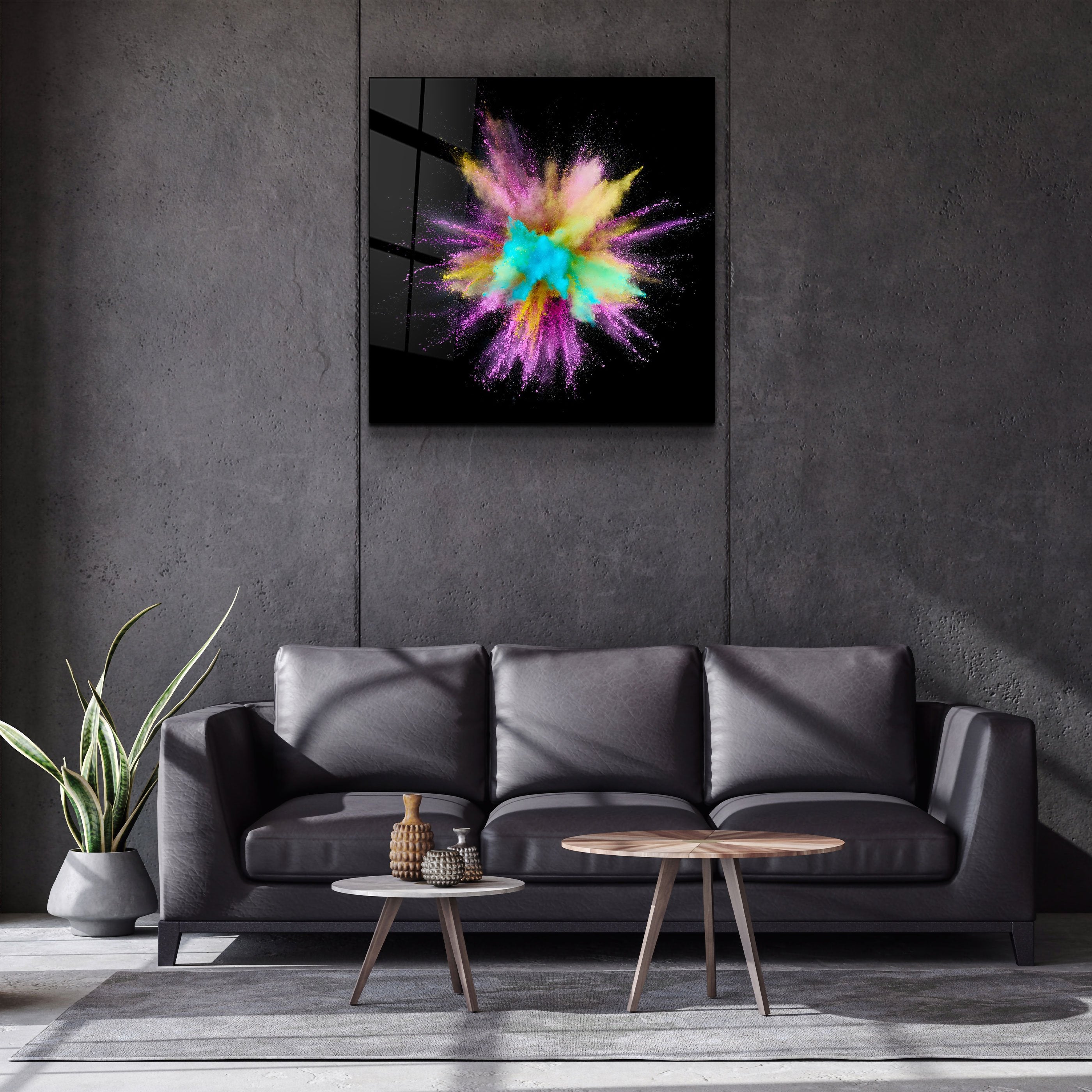 ・"Explosion colorée"・Art mural en verre